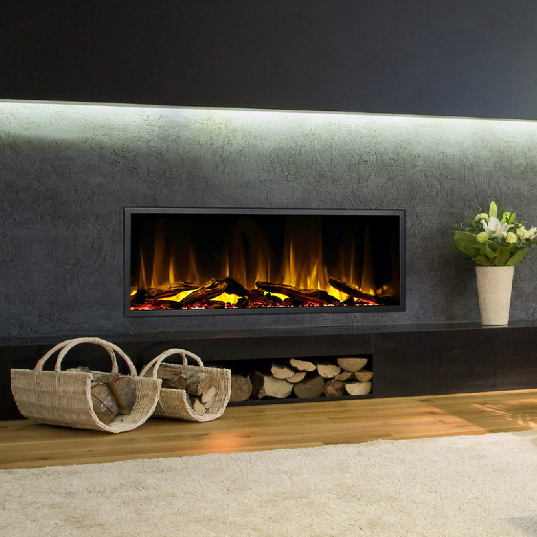 Dynasty Harmony 45" Smart Linear Electric Fireplace With Remote Control With Heater Timer Settings [DY-BEF45] (SAK78923) - Energize Trek