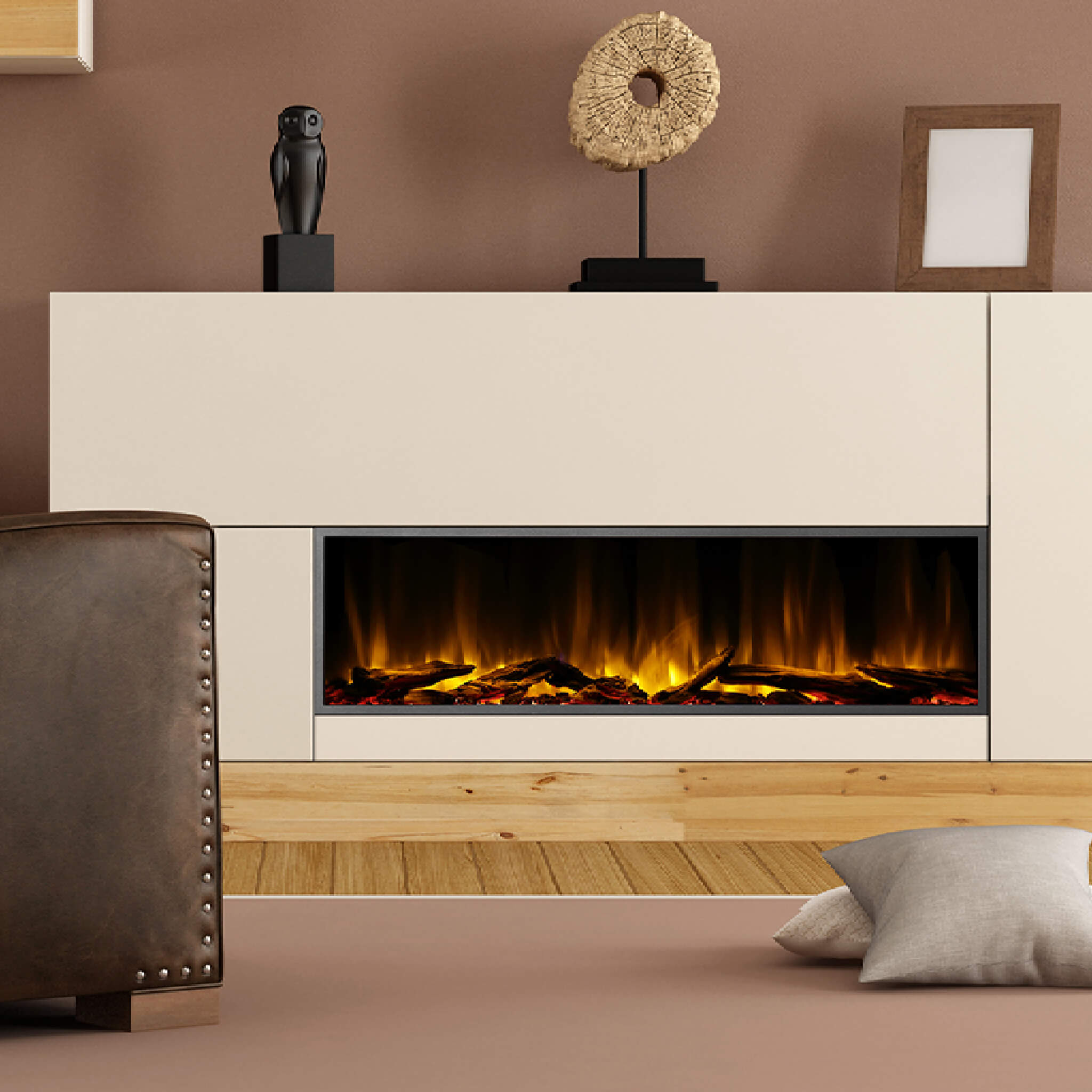 Dynasty Harmony 57" Recessed Smart Linear Electric Fireplace With Remote Control [DY-BEF57] (SAK41756) - Energize Trek