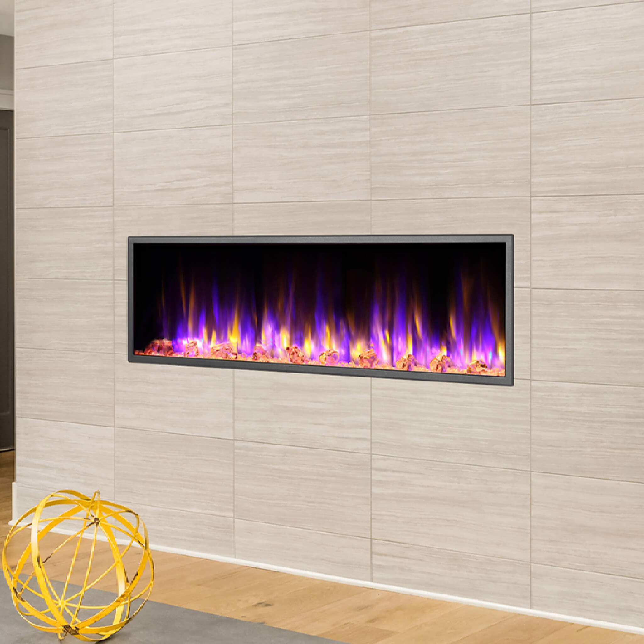 Dynasty Harmony 57" Recessed Smart Linear Electric Fireplace With Remote Control [DY-BEF57] (SAK41756) - Energize Trek