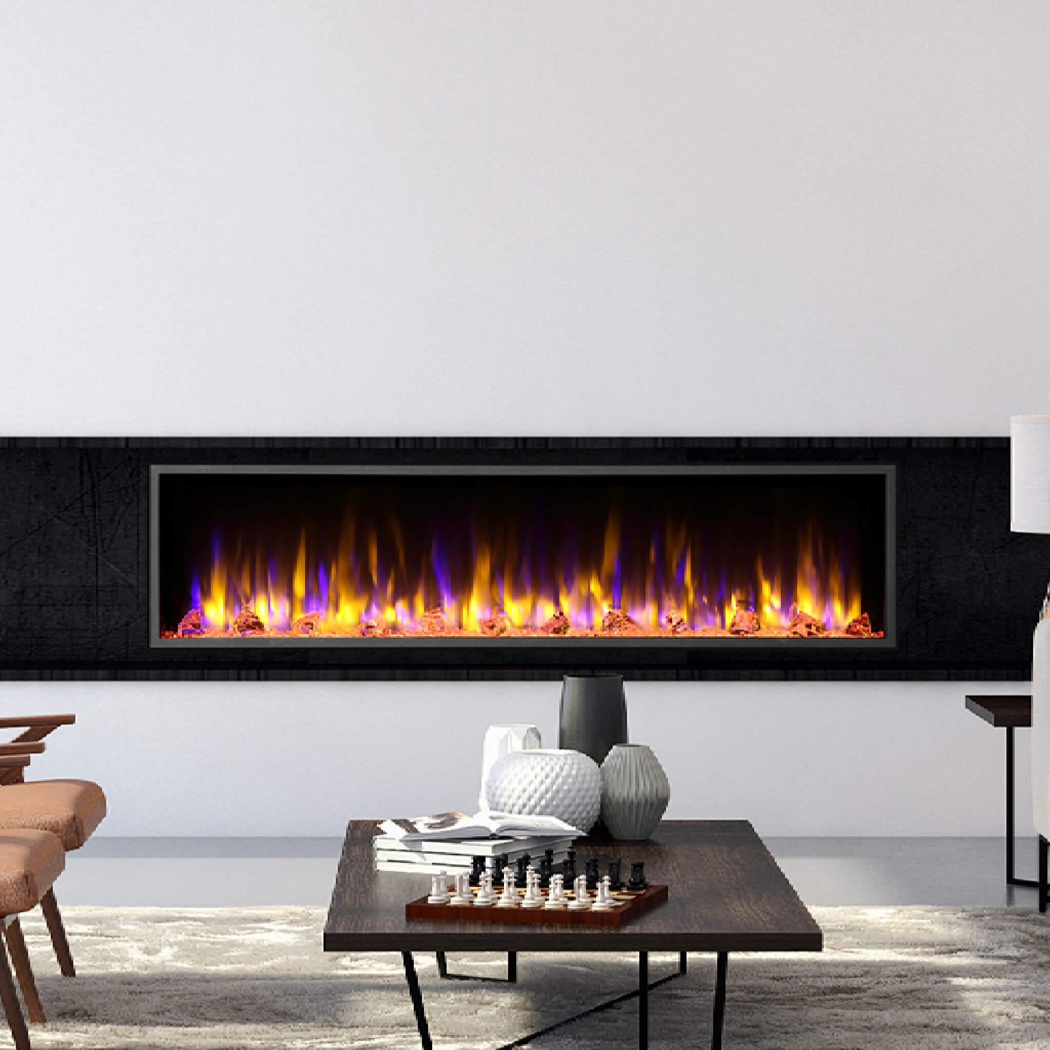 Dynasty Harmony 64" Recessed Smart Linear Electric Fireplace [DY-BEF64] (SAK25894) - Energize Trek