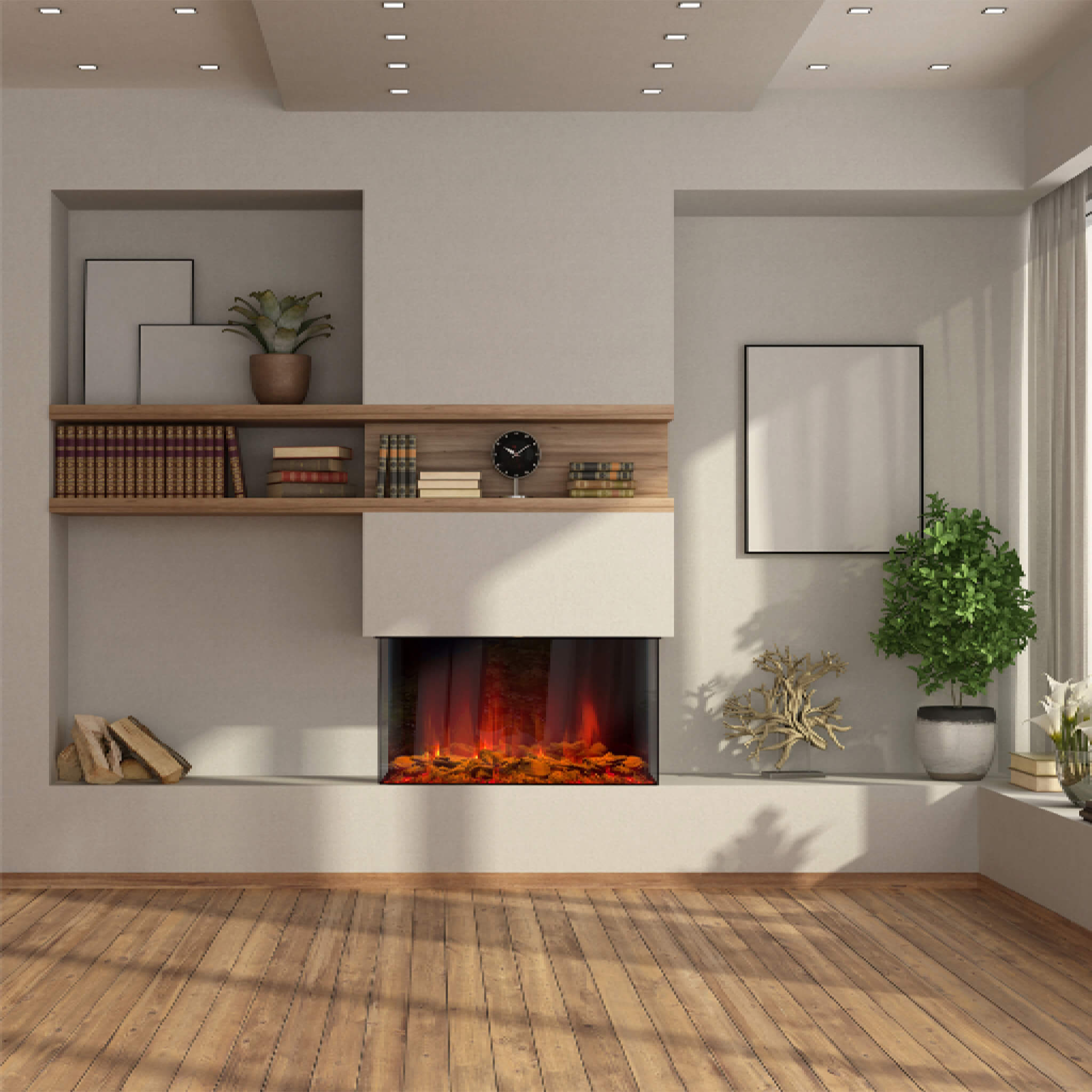 Dynasty Melody 35" Multi-Sided Smart Electric Fireplace With Auto Shut Off [DY-BTS35] (SAK87490) - Energize Trek