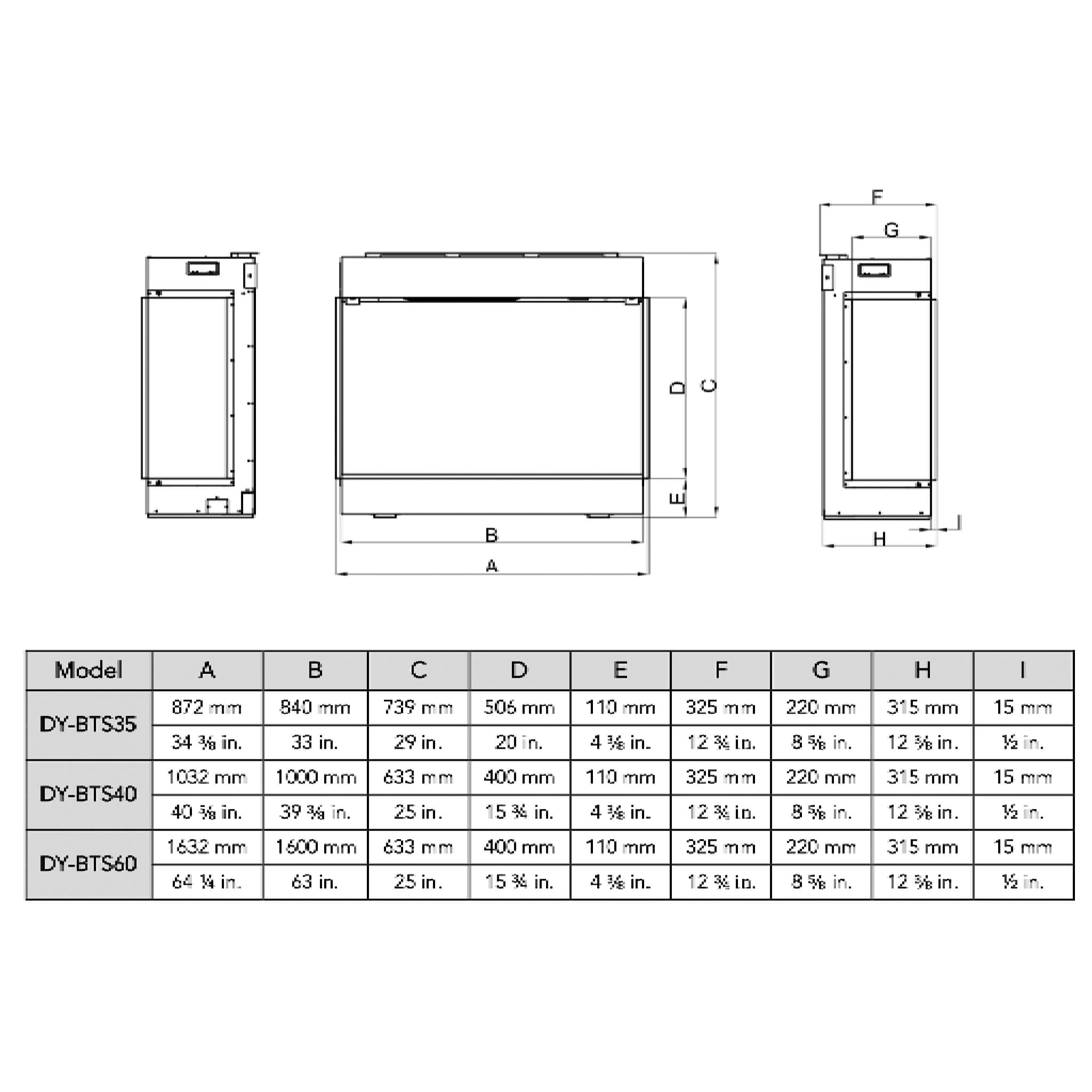 Dynasty Melody 35" Multi-Sided Smart Electric Fireplace With Auto Shut Off [DY-BTS35] (SAK87490) - Energize Trek