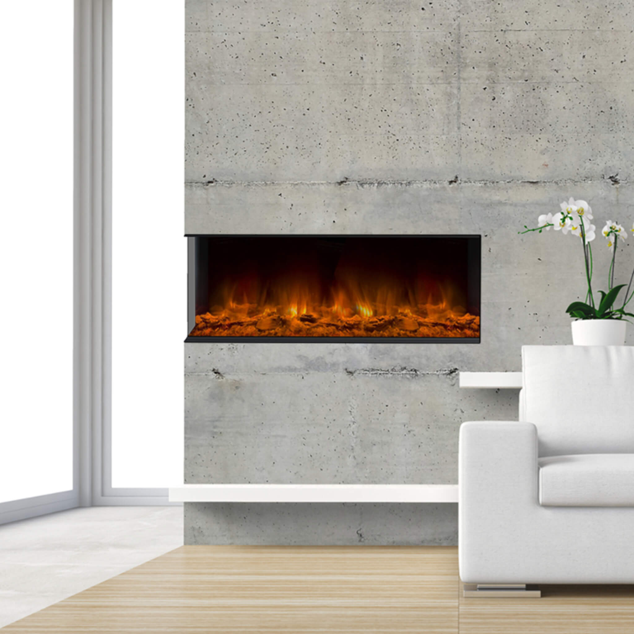 Dynasty Melody 40" Multi-Sided Smart Electric Fireplace With Remote Control [DY-BTS40] (SAK48210) - Energize Trek