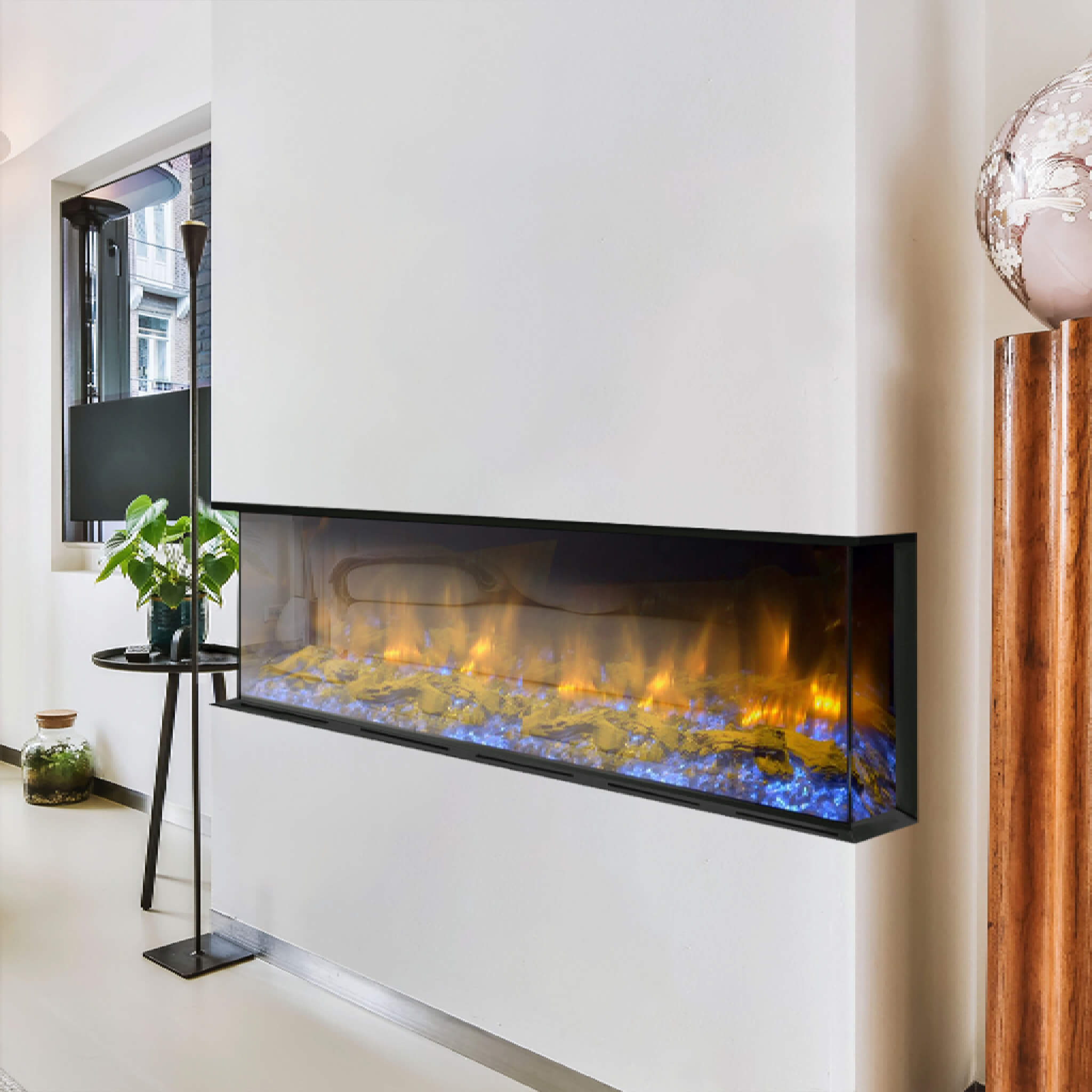 Dynasty Melody 64" Built-In 3 Sided Smart Electric Fireplace [DY-BTS60] (SAK79345) - Energize Trek
