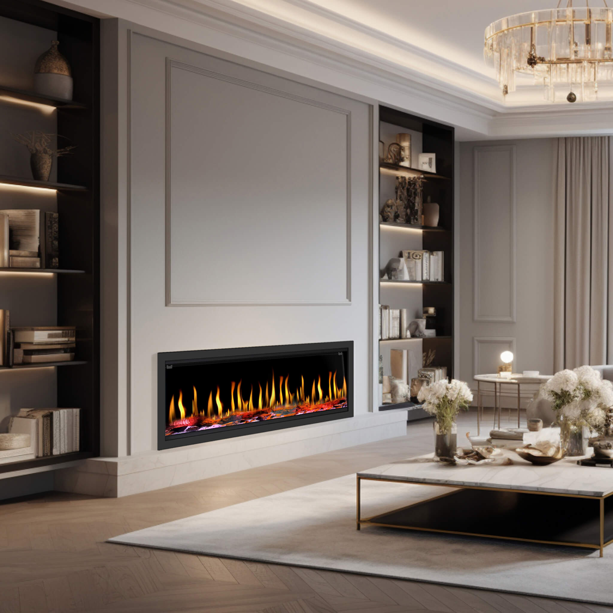 Dynasty Tempo 52" Smart Virtual Linear Electric Fireplace With Dynasty App [DY-FVX52] (SAK76421) - Energize Trek