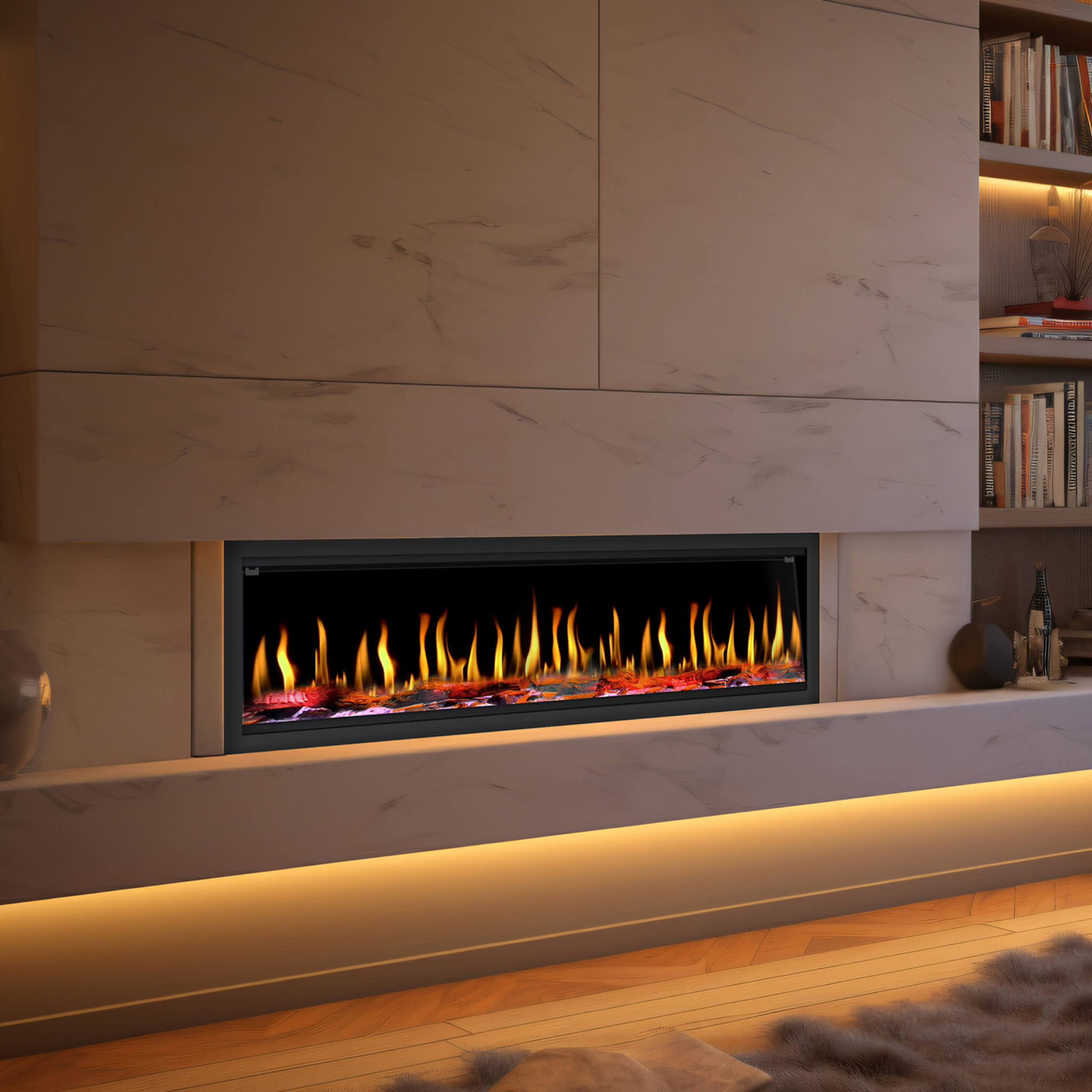 Dynasty Tempo 63" Virtual Linear Electric Fireplace With Multifunction Remote Control [DY-FVX63] (SAK20385) - Energize Trek