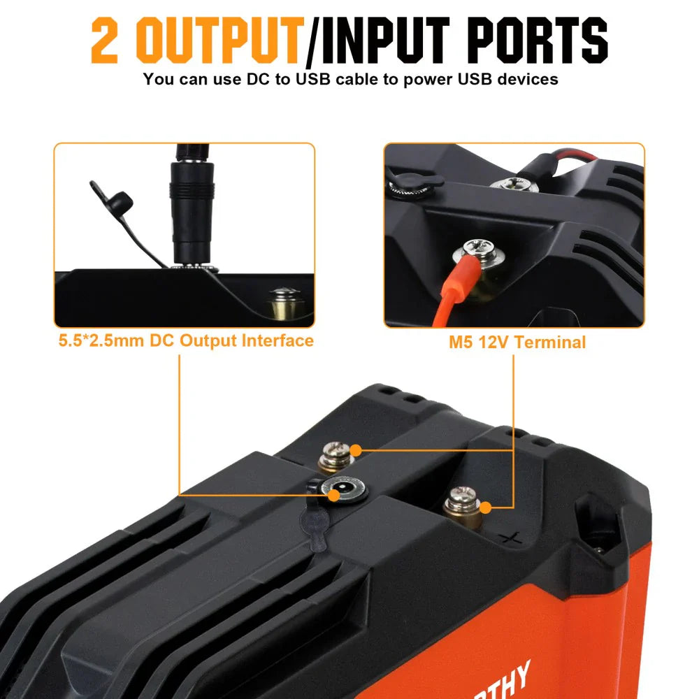 12V 20Ah Portable LiFePO4 Deep Cycle Rechargeable Battery - Energize Trek