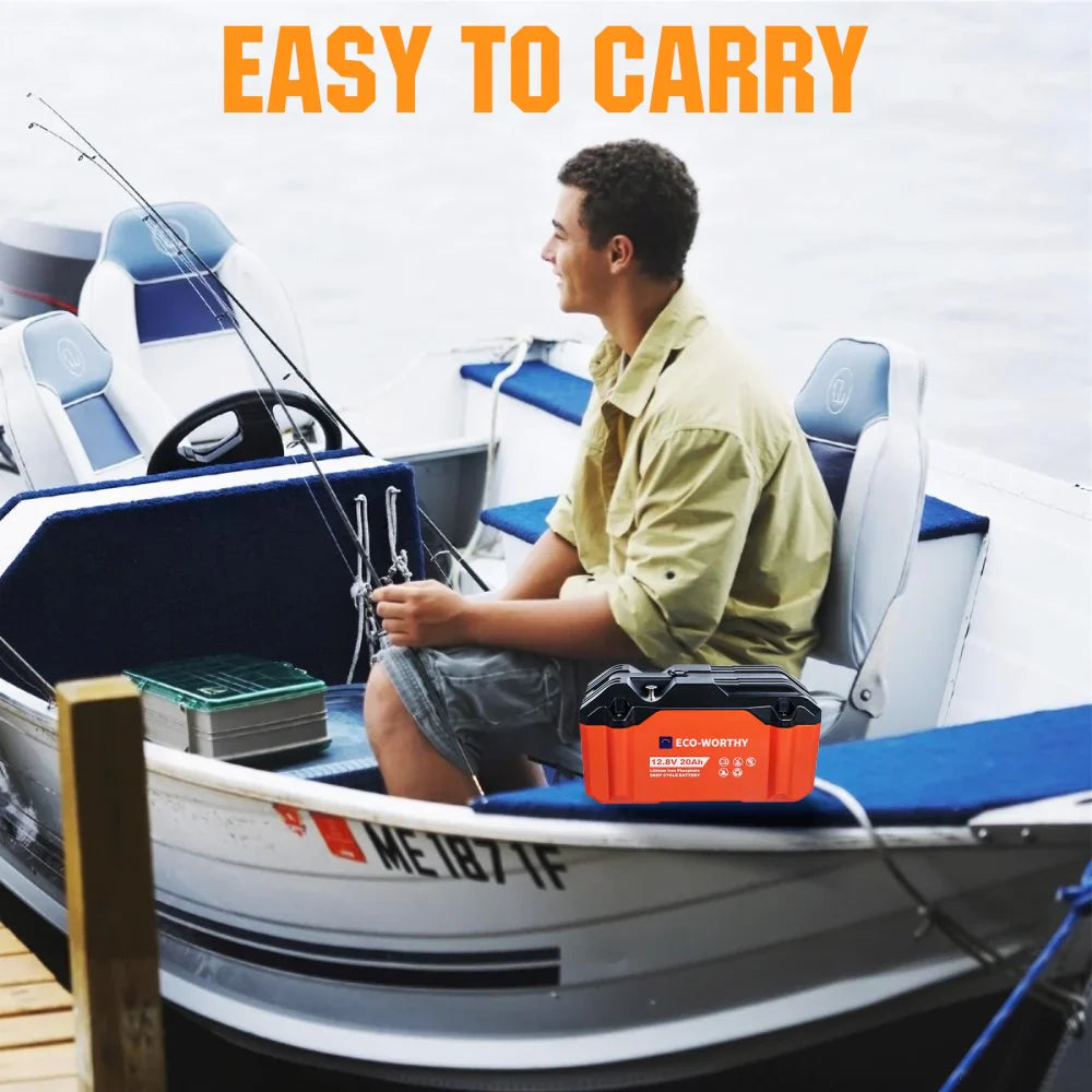 12V 20Ah Portable LiFePO4 Deep Cycle Rechargeable Battery - Energize Trek