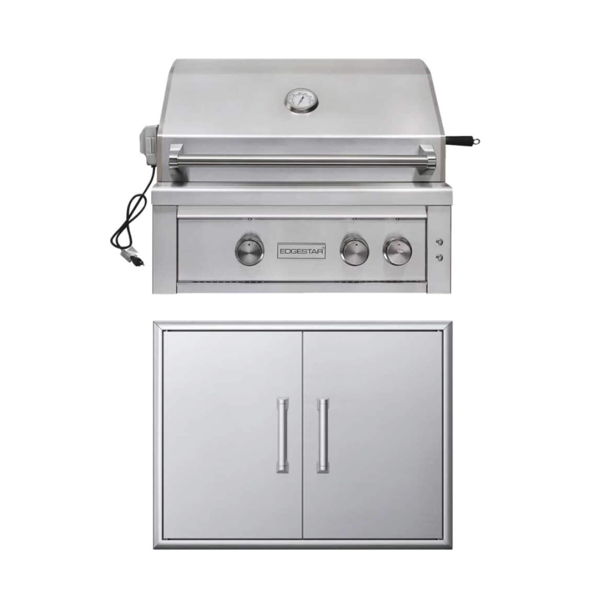 Edgestar 60K BTU 30" Natural Gas Built-In Grill With Lighted Grill Area And Double Access Doors (SAK82568) - Energize Trek
