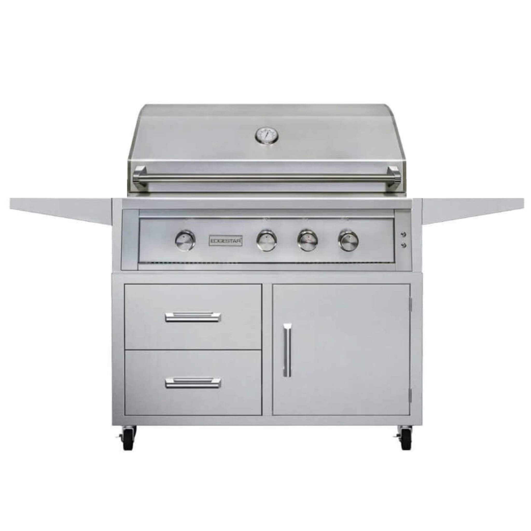 Edgestar 89K BTU 36" Natural Gas Freestanding Grill Cart With Lighting Knobs & Rotisserie (SAK12573) - Energize Trek