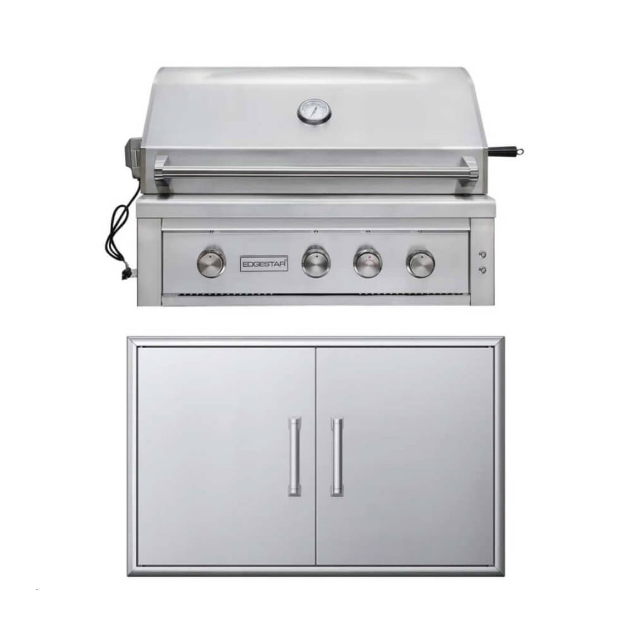 Edgestar 89K BTU 36" Wide Liquid Propane Built In Grill With Insulated Jacket And Double Access Doors (SAK78429) - Energize Trek