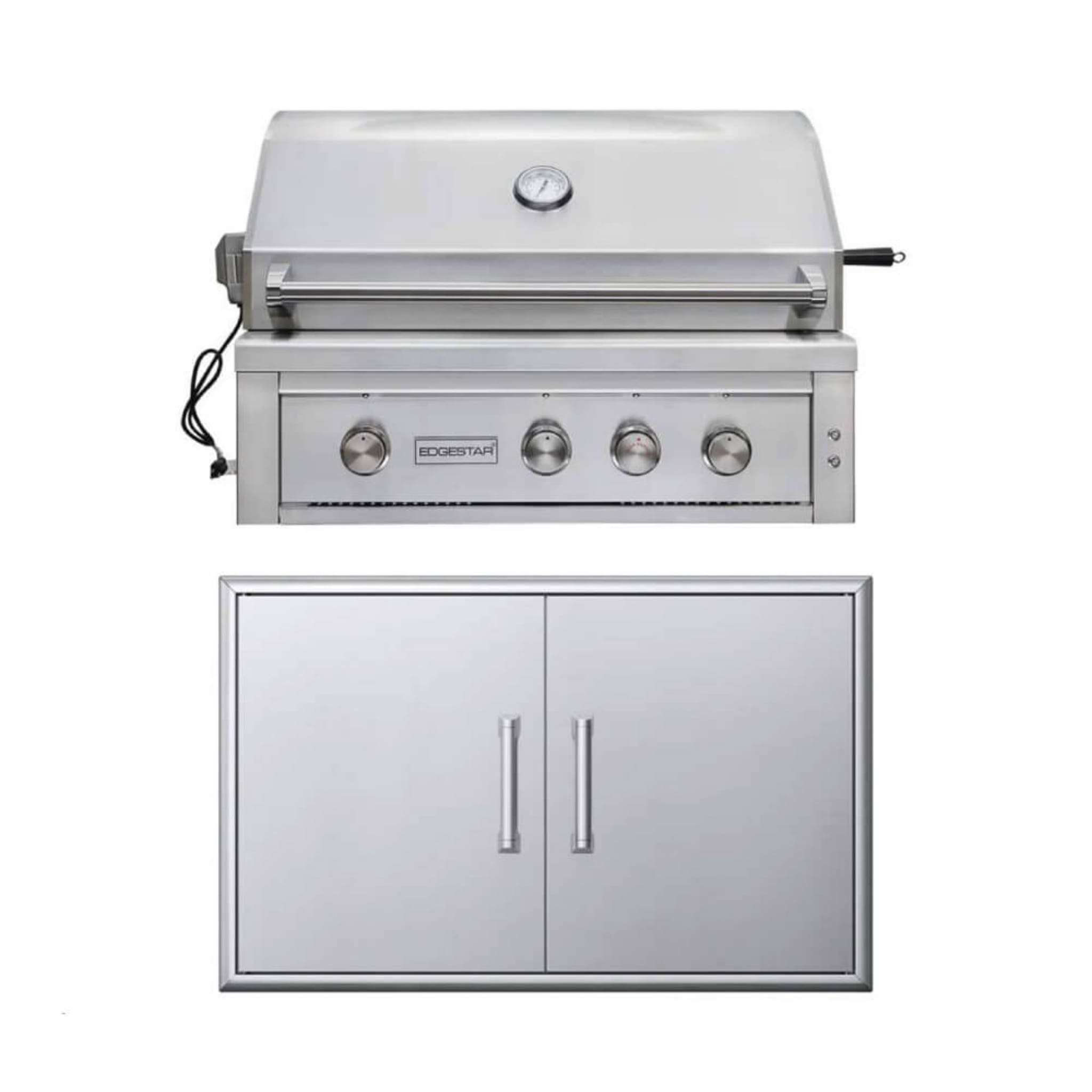 Edgestar 89K BTU 36" Wide Natural Gas Built In Grill With Insulated Jacket And Double Access Doors (SAK31258) - Energize Trek