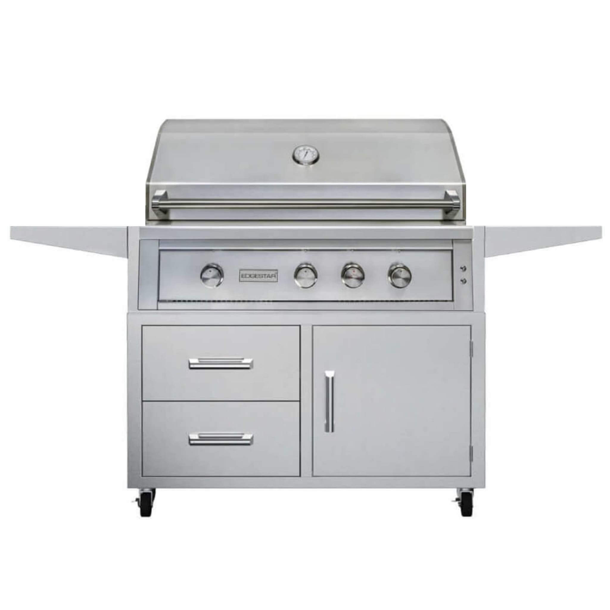Edgestar 89K BTU 42" Wide Natural Gas Freestanding Grill Cart With Rotisserie And Lighted Knobs (SAK56935) - Energize Trek