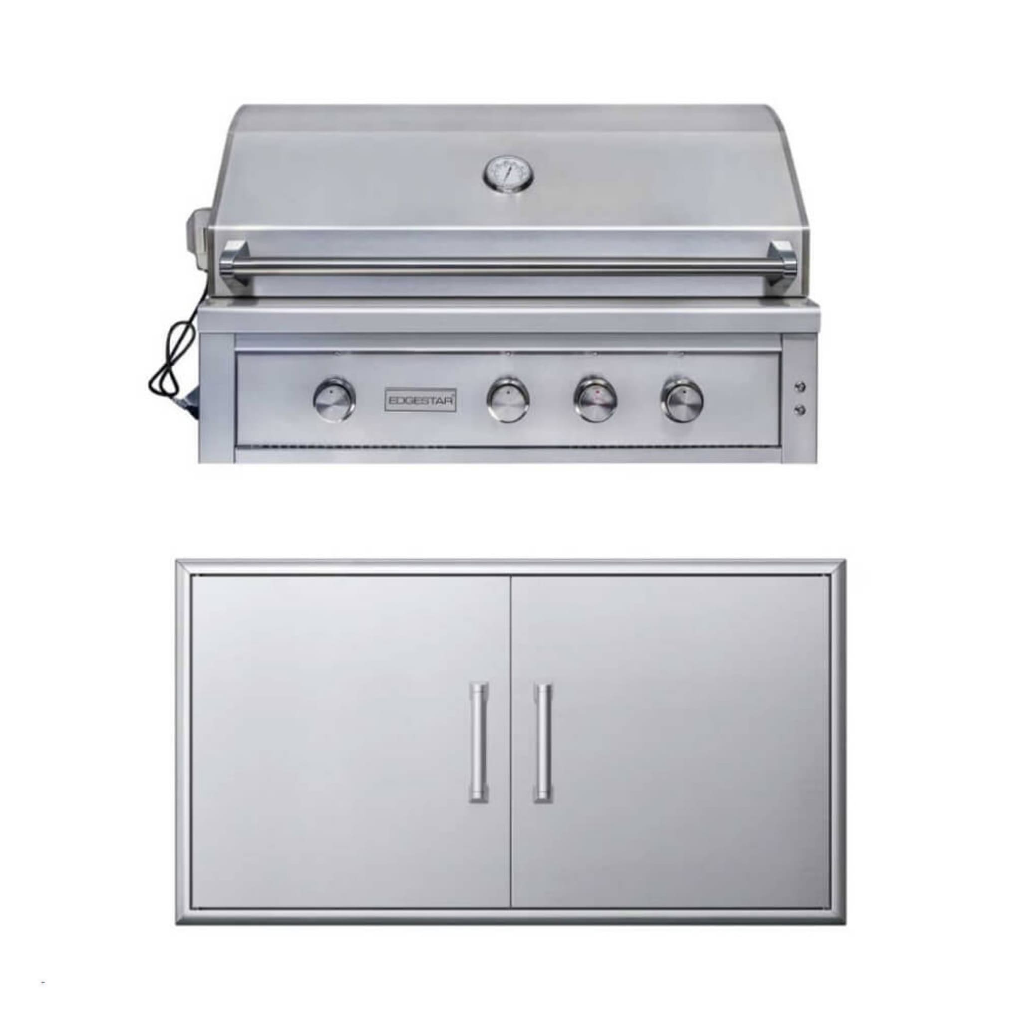Edgestar 89K BTU 42" Built-In Natural Gas Grill With Insulated Jacket And Double Access Doors Insulated Jacket (SAK94627) - Energize Trek
