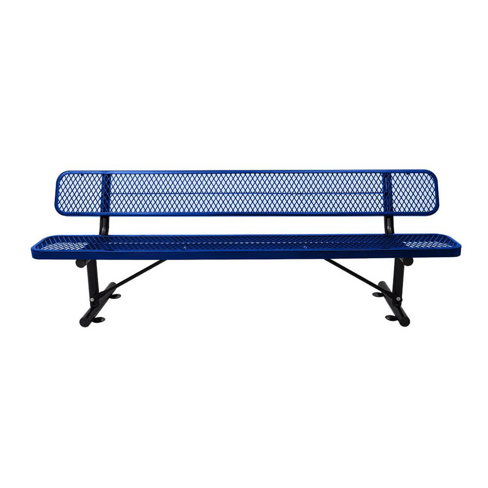 8FT Heavy Duty Steel Bench With Backrest And Thermoplastic Coating (SAK23567) - Energize Trek