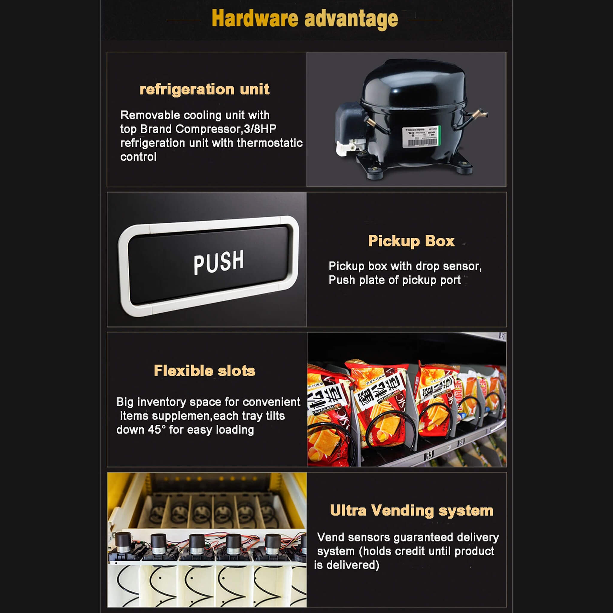 Epx Large 6FT Snacks And Drinks Combo Vending Machine With Dual Zone Refrigeration And Bill Acceptor [EP-G654] (SAK47539) - Energize Trek