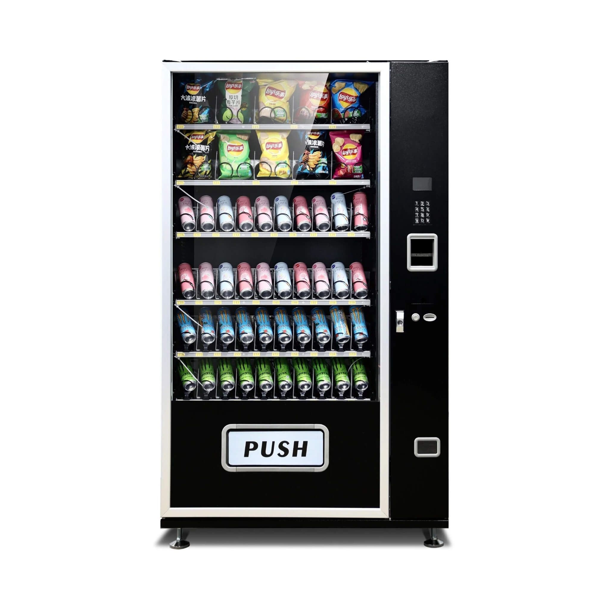 Epx Extra Large 6FT Snacks And Drinks Combo Vending Machine With Dual Zone Refrigeration And Bill Acceptor [EP-G660] (SAK12960) - Energize Trek