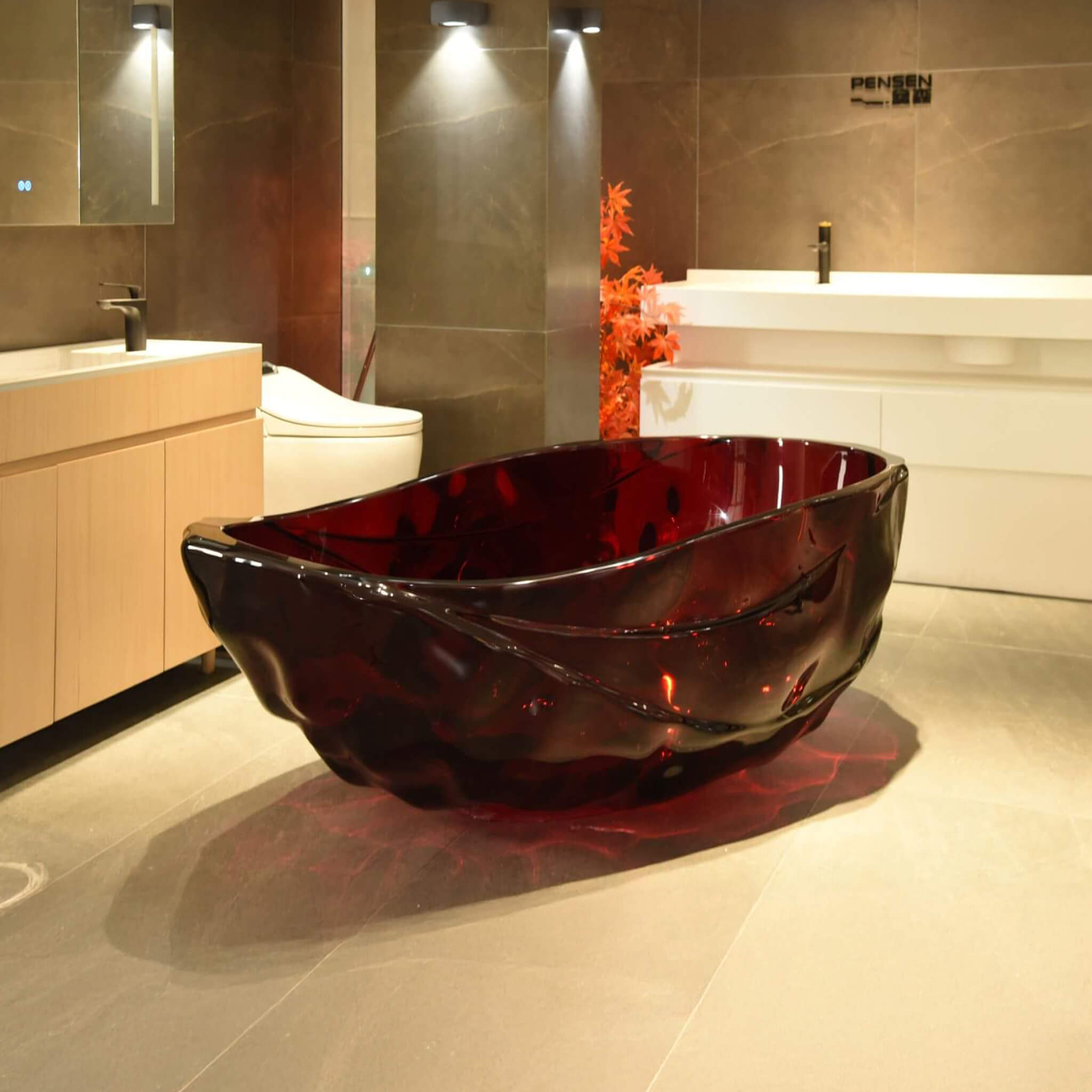 Extra Large 67" Modern Freestanding Oval Resin Soaking Bathtub (SAK14326) - Energize Trek