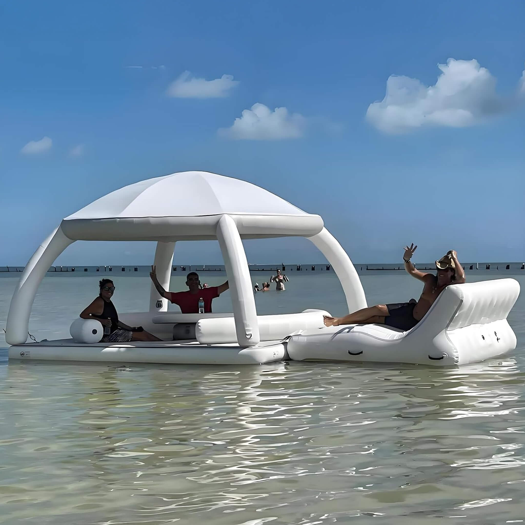 Extra Large Inflatable Floating Dock Platform With Air Pump (SAK91230) - Energize Trek
