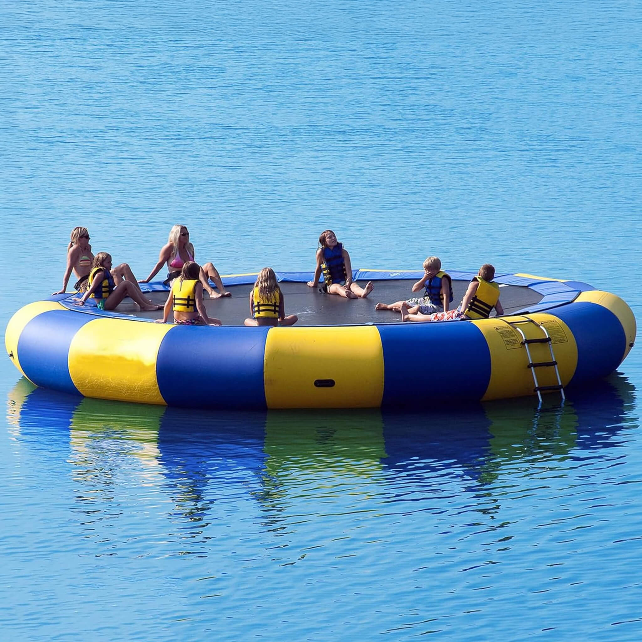 Extra Large Inflatable Floating Water Island With Trampoline, 22FT (SAK41258) - Energize Trek