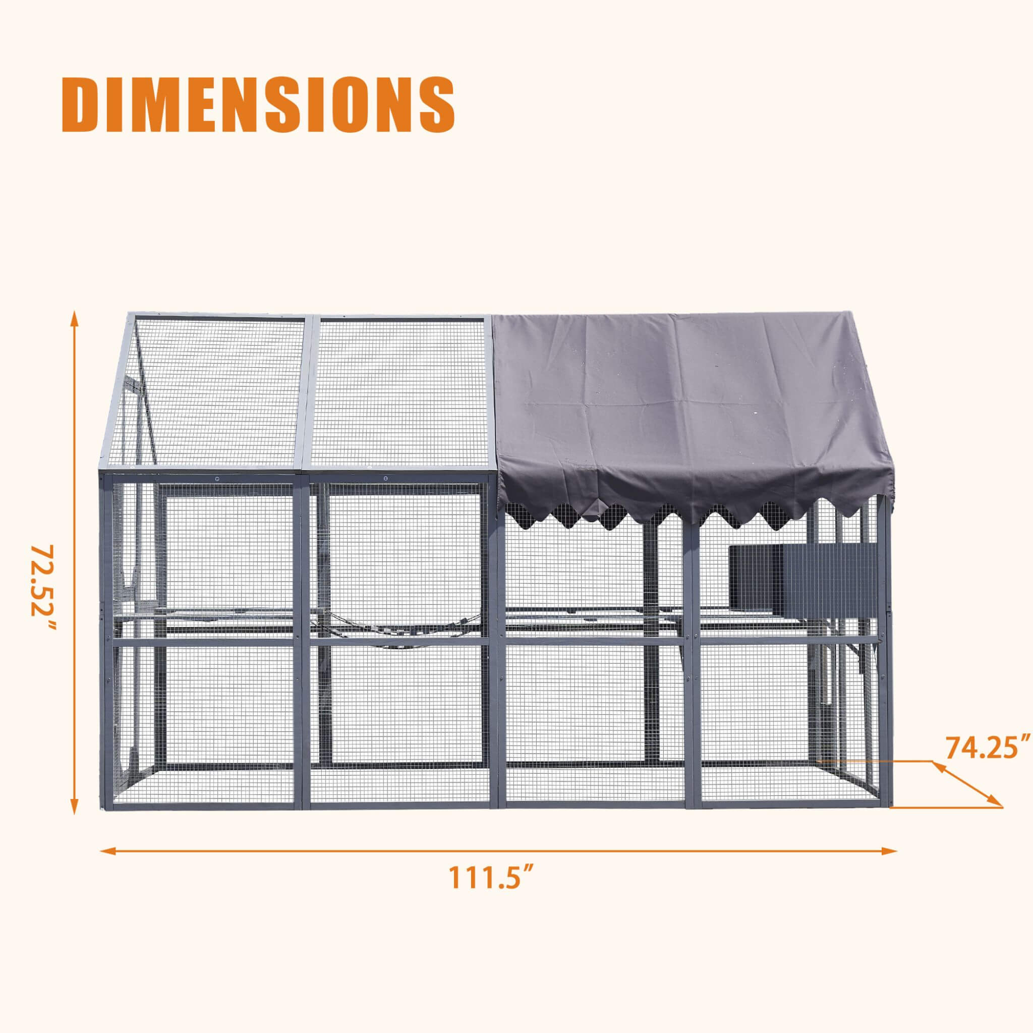 Extra Large Outdoor Cat Kitten Playpen House With Platforms, And Waterproof Cover (SAK55092) - Energize Trek