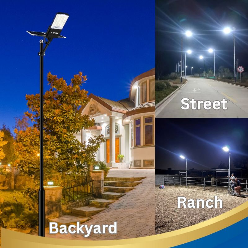 1800W solar street light with 20ft /16ft pole - Energize Trek