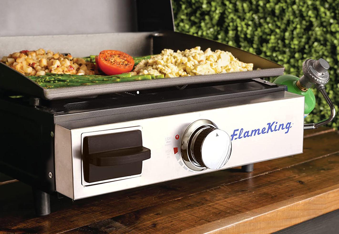 Flame King Flat Top Portable Propane Cast Iron Grill Griddle - Energize Trek