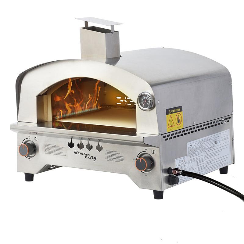 Flame King Outdoor Portable Stainless Steel Propane Pizza Oven Gas With Stone - Energize Trek