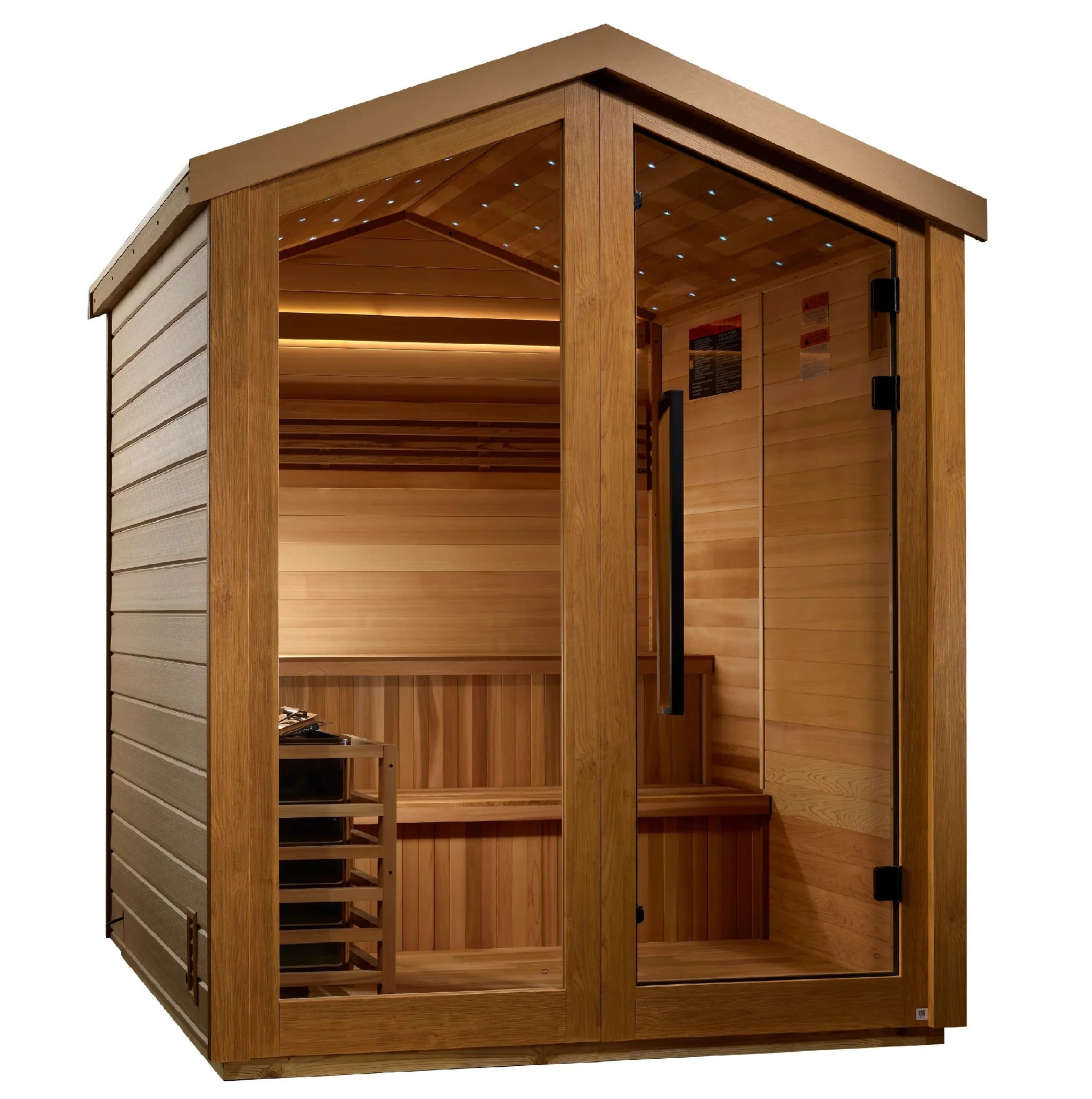 Golden Designs Kaarina 6-Person Outdoor Traditional Sauna - Canadian Red Cedar Interior - Energize Trek