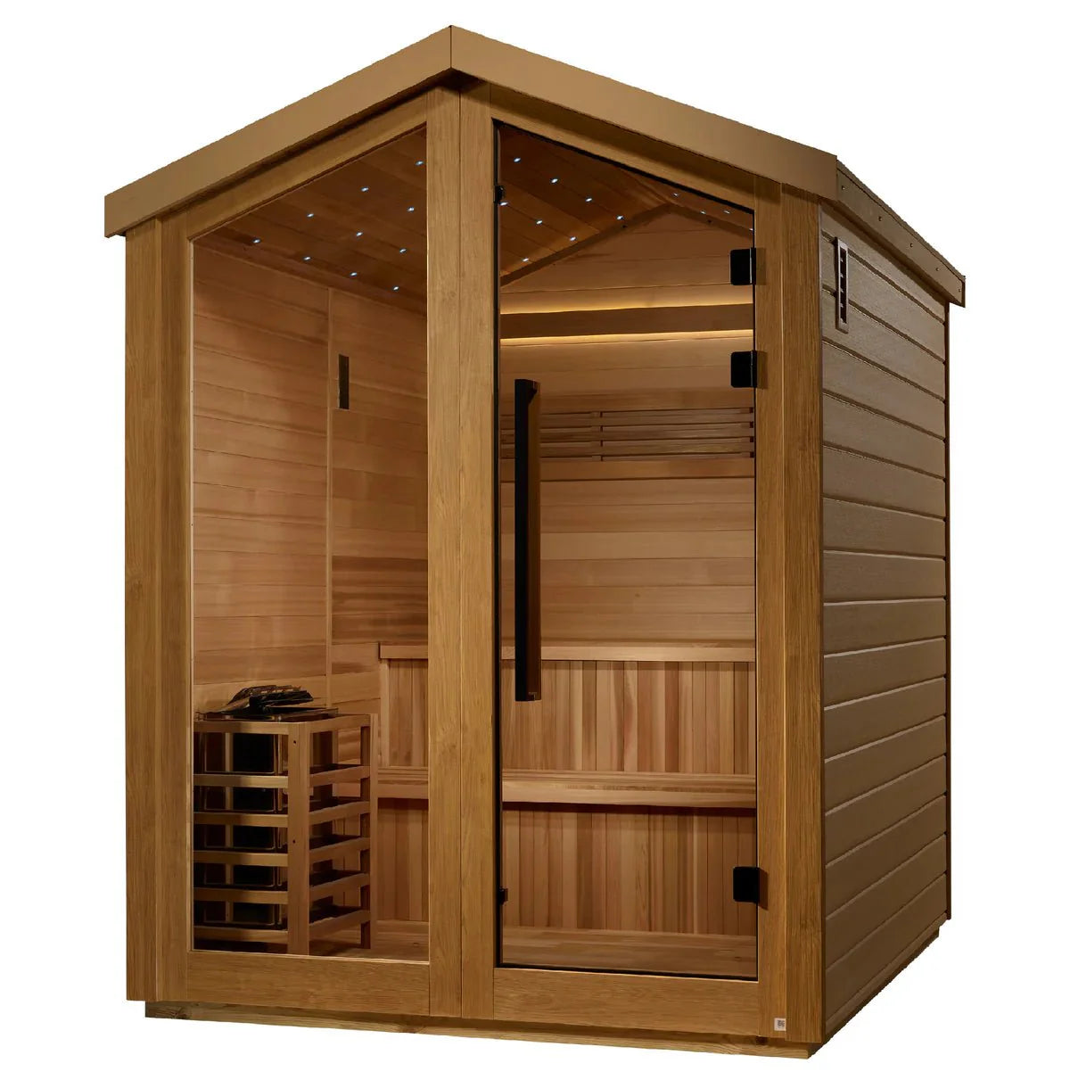Golden Designs Kaarina 6-Person Outdoor Traditional Sauna - Canadian Red Cedar Interior - Energize Trek