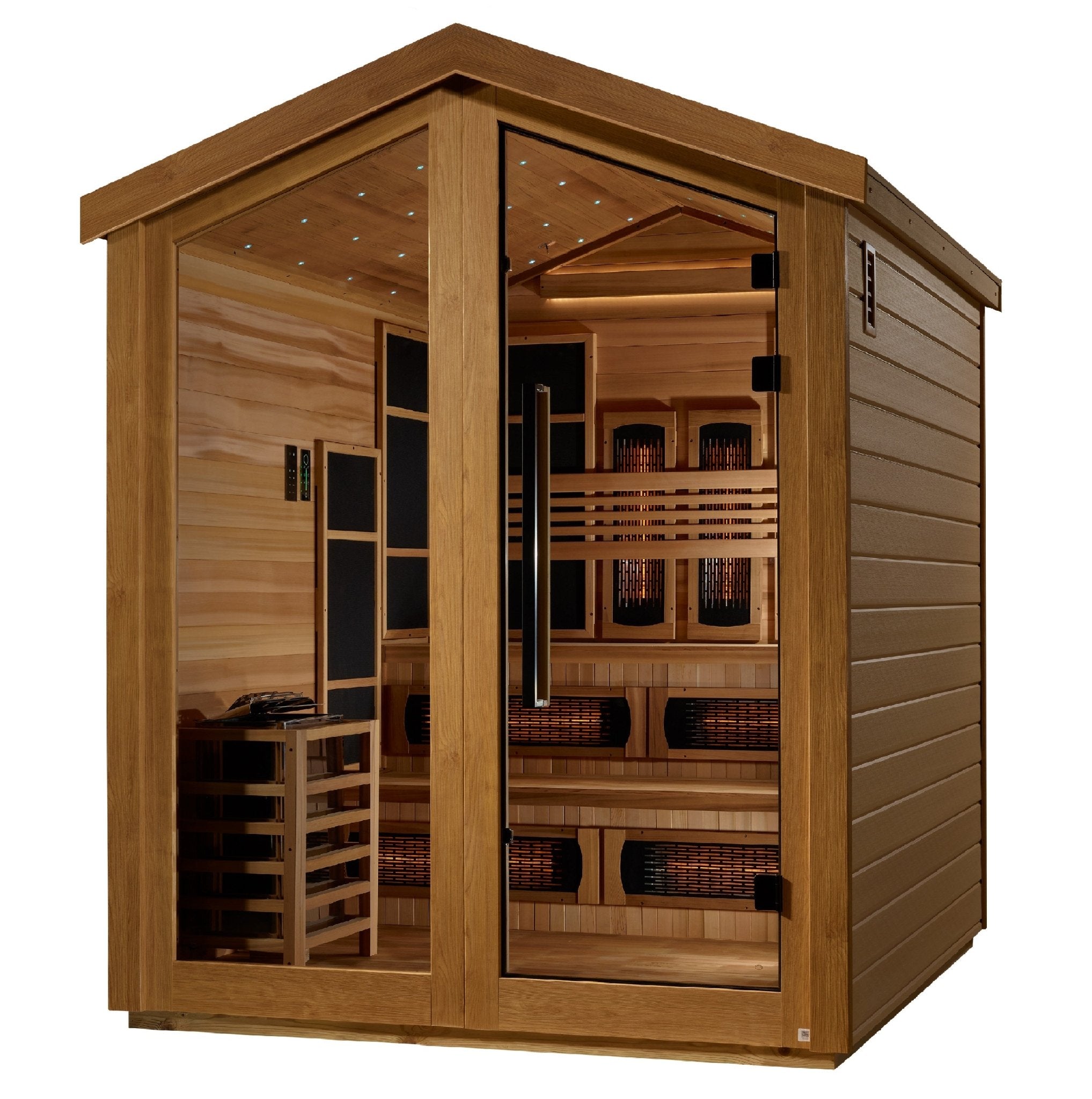 Golden Designs Loviisa 3 Person Hybrid Outdoor Sauna – Canadian Red Cedar Interior - Energize Trek