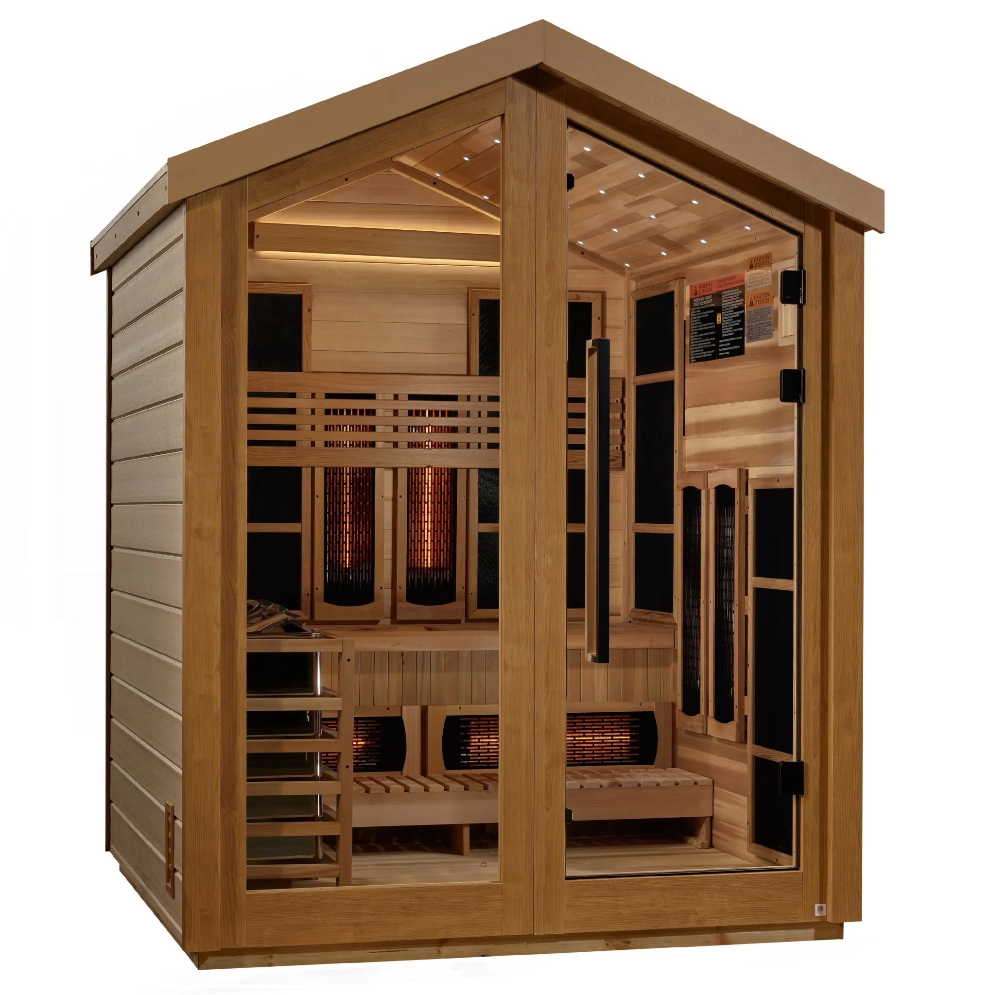 Golden Designs Loviisa 3 Person Hybrid Outdoor Sauna – Canadian Red Cedar Interior - Energize Trek