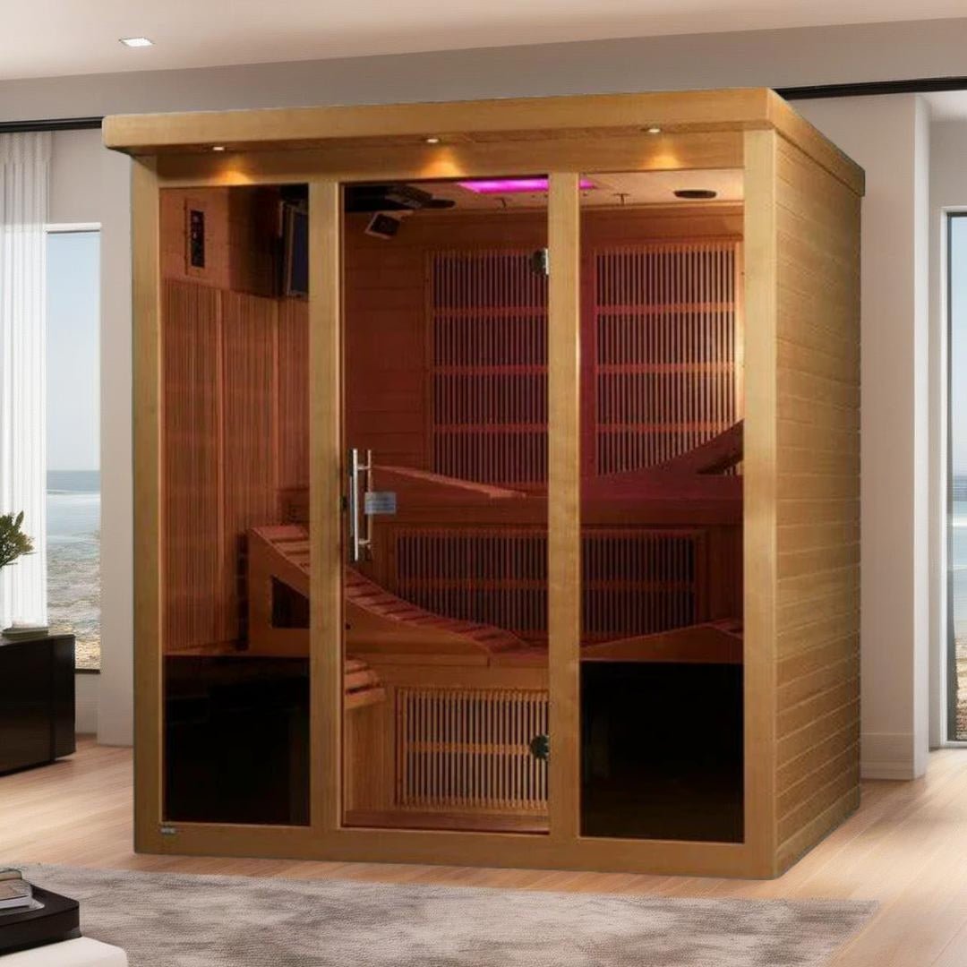 Golden Designs Monaco GDI-6996-01 Near Zero EMF 6-Person FAR Infrared Sauna - Energize Trek