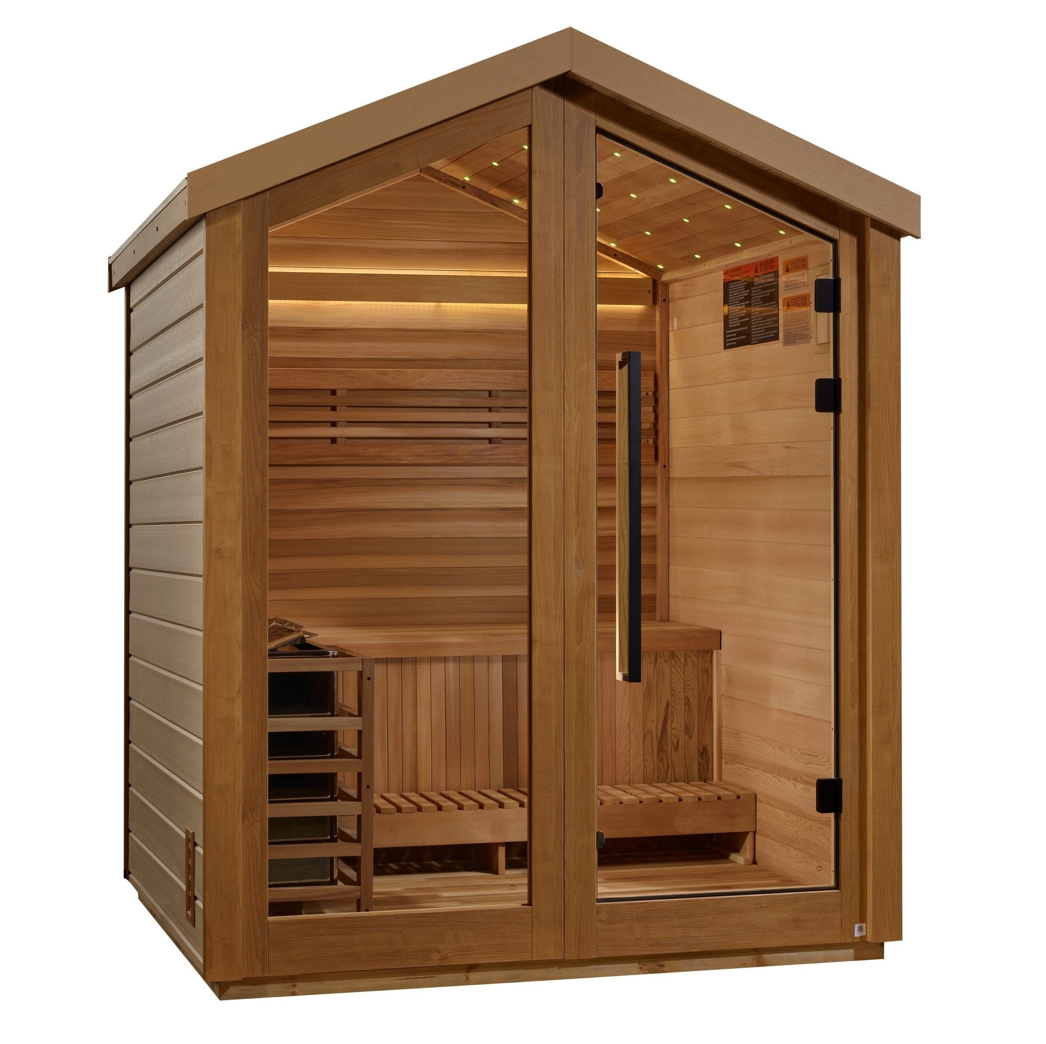 Golden Designs Savonlinna 3-Person Outdoor Traditional Sauna - Canadian Red Cedar Interior - Energize Trek