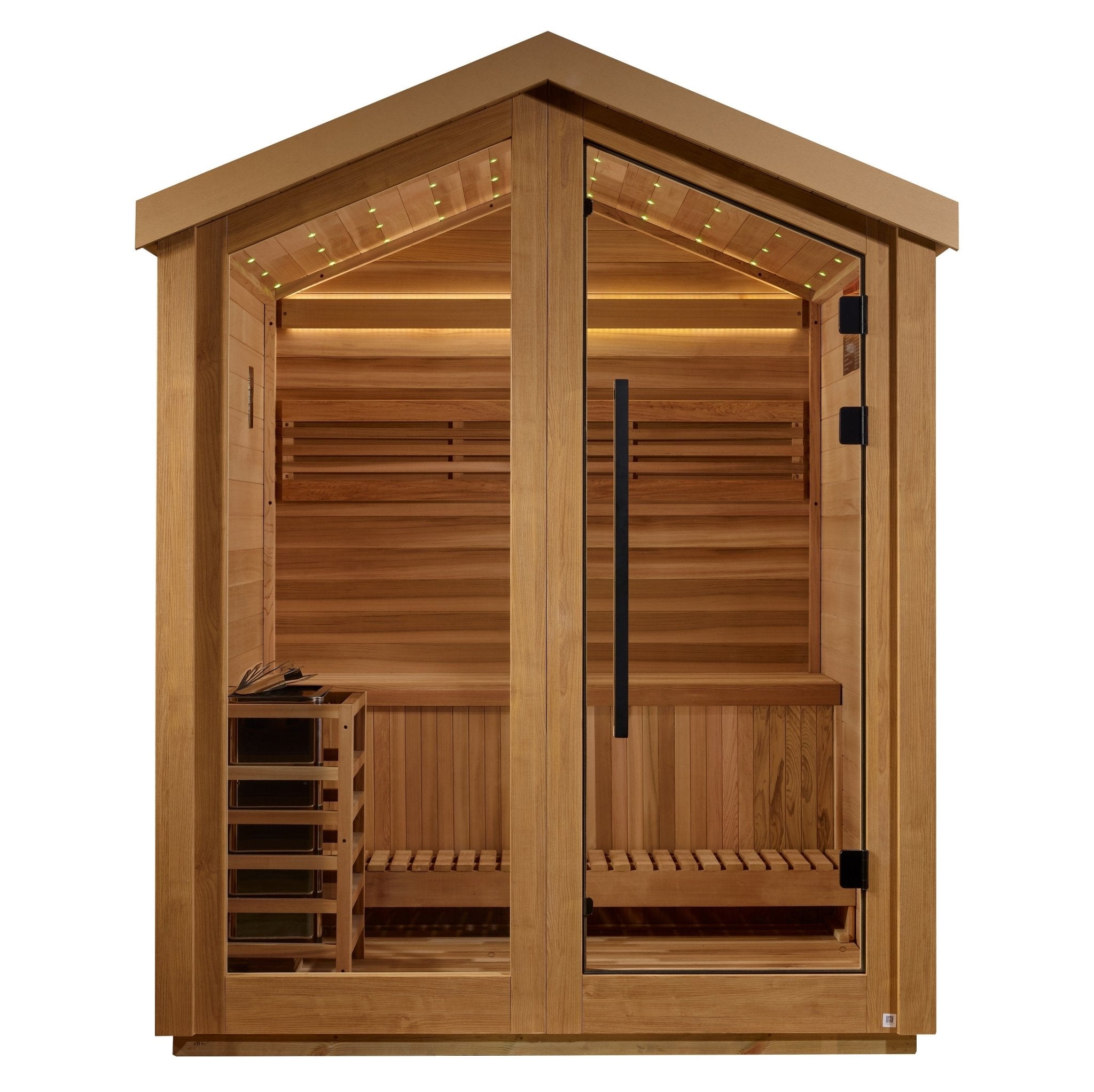 Golden Designs Savonlinna 3-Person Outdoor Traditional Sauna - Canadian Red Cedar Interior - Energize Trek