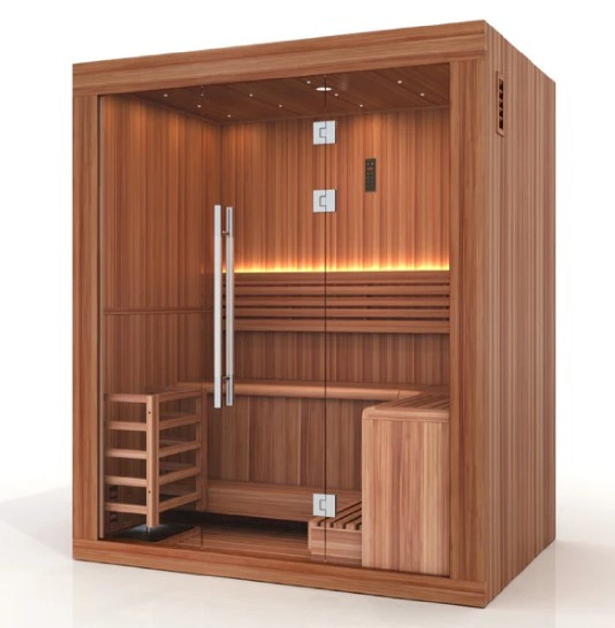 Golden Designs "Sundsvall Edition" 2 Person Traditional Sauna - Canadian Red Cedar Interior and Pacific Premium Clear Cedar Exterior - Energize Trek