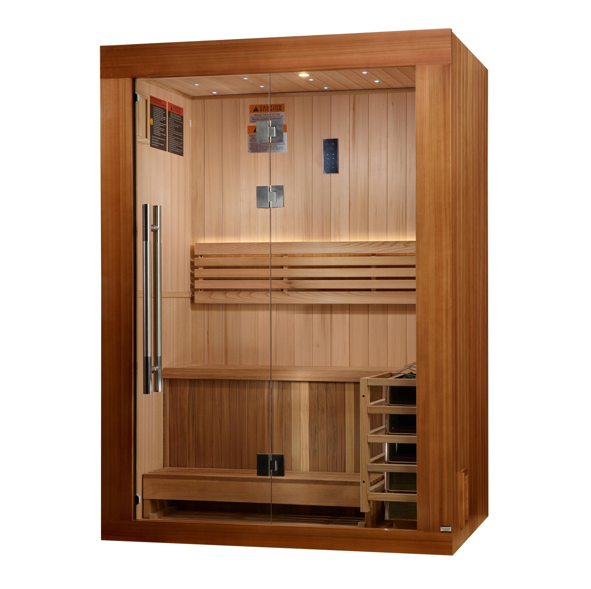 Golden Designs "Sundsvall Edition" 2 Person Traditional Sauna - Canadian Red Cedar Interior and Pacific Premium Clear Cedar Exterior - Energize Trek