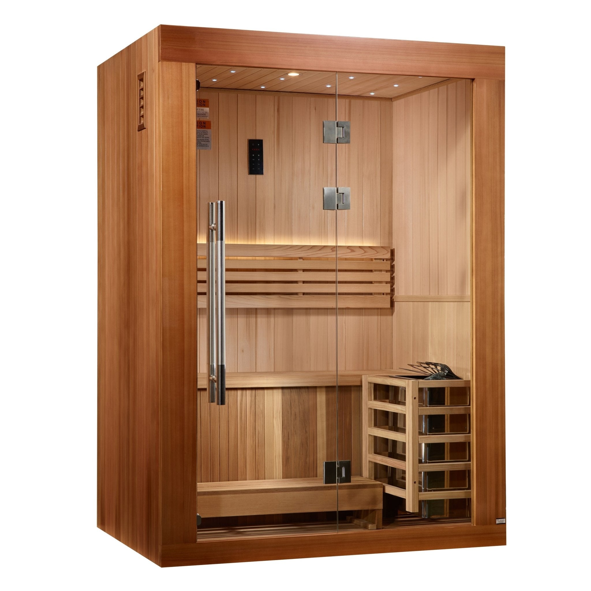 Golden Designs "Sundsvall Edition" 2 Person Traditional Sauna - Canadian Red Cedar Interior and Pacific Premium Clear Cedar Exterior - Energize Trek