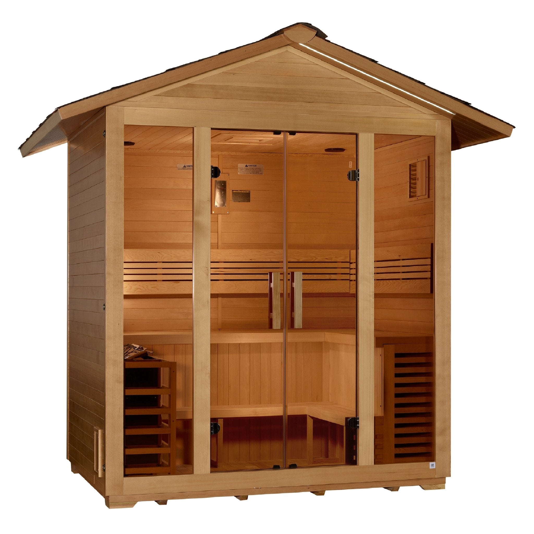Golden Designs "Vorarlberg" 5-Person Traditional Outdoor Sauna - Canadian Hemlock - Energize Trek