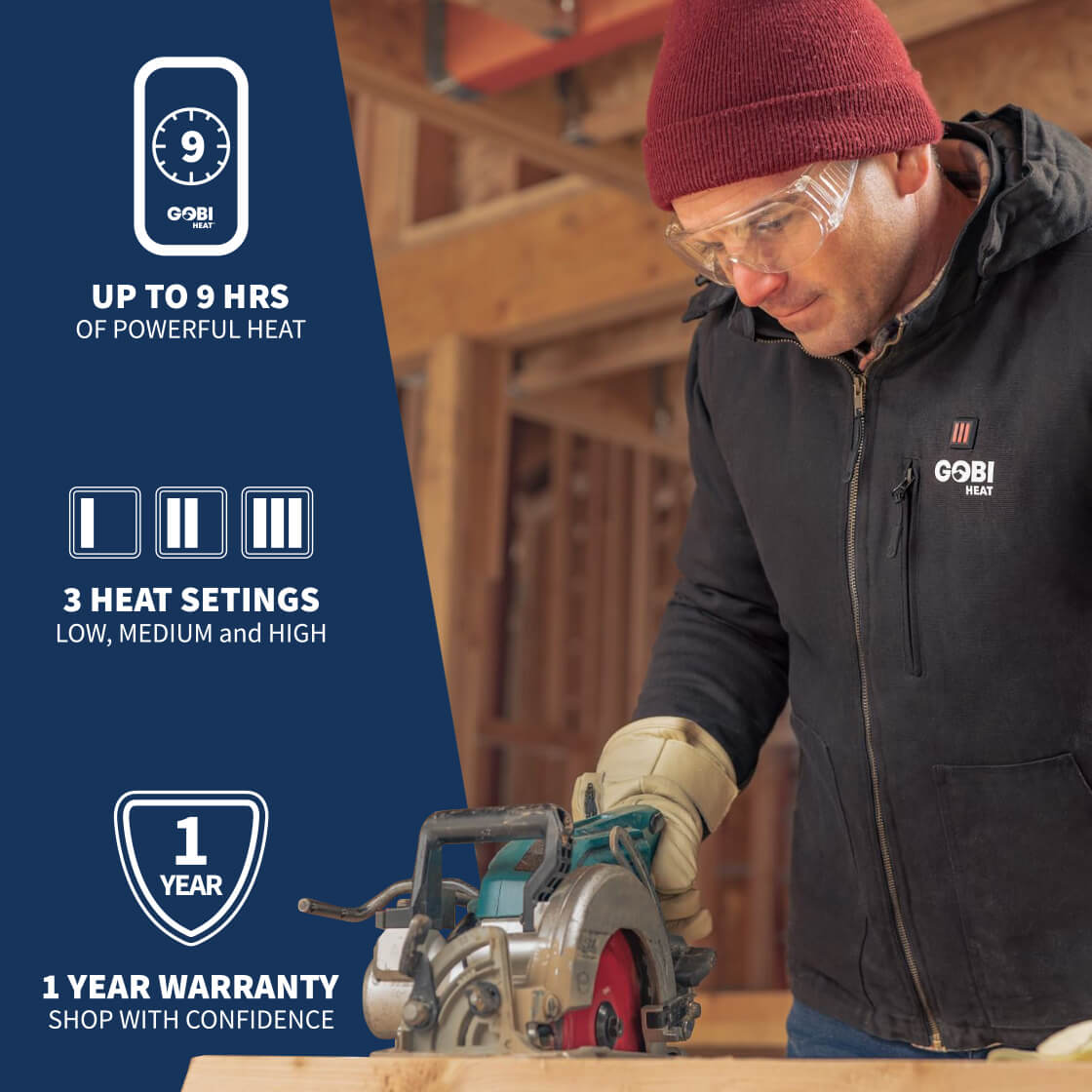 Grit Mens Heated Workwear Jacket - Energize Trek
