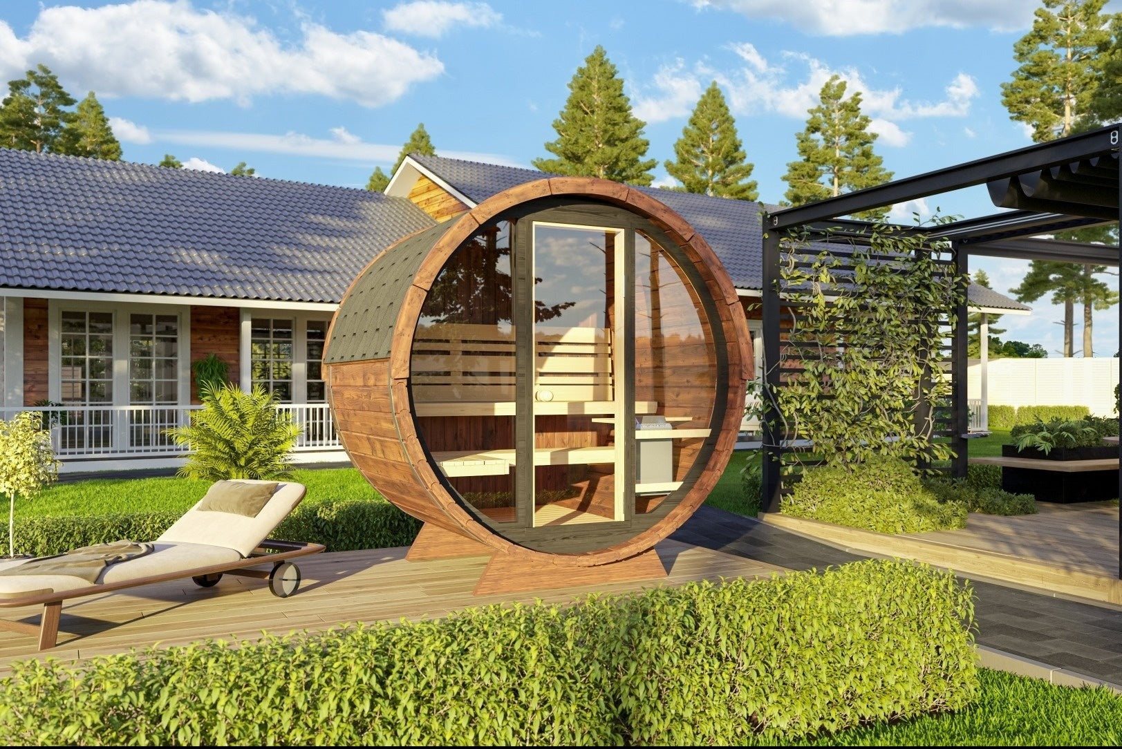 SAUNA EVOLUTION® Barrel Sauna Serenity Nature Air 3 - Energize Trek
