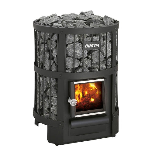 Harvia Legend 150 SS Sauna Stove Package – 16kW Wood-Burning Stove with Chimney, Sheath & Stones - Energize Trek