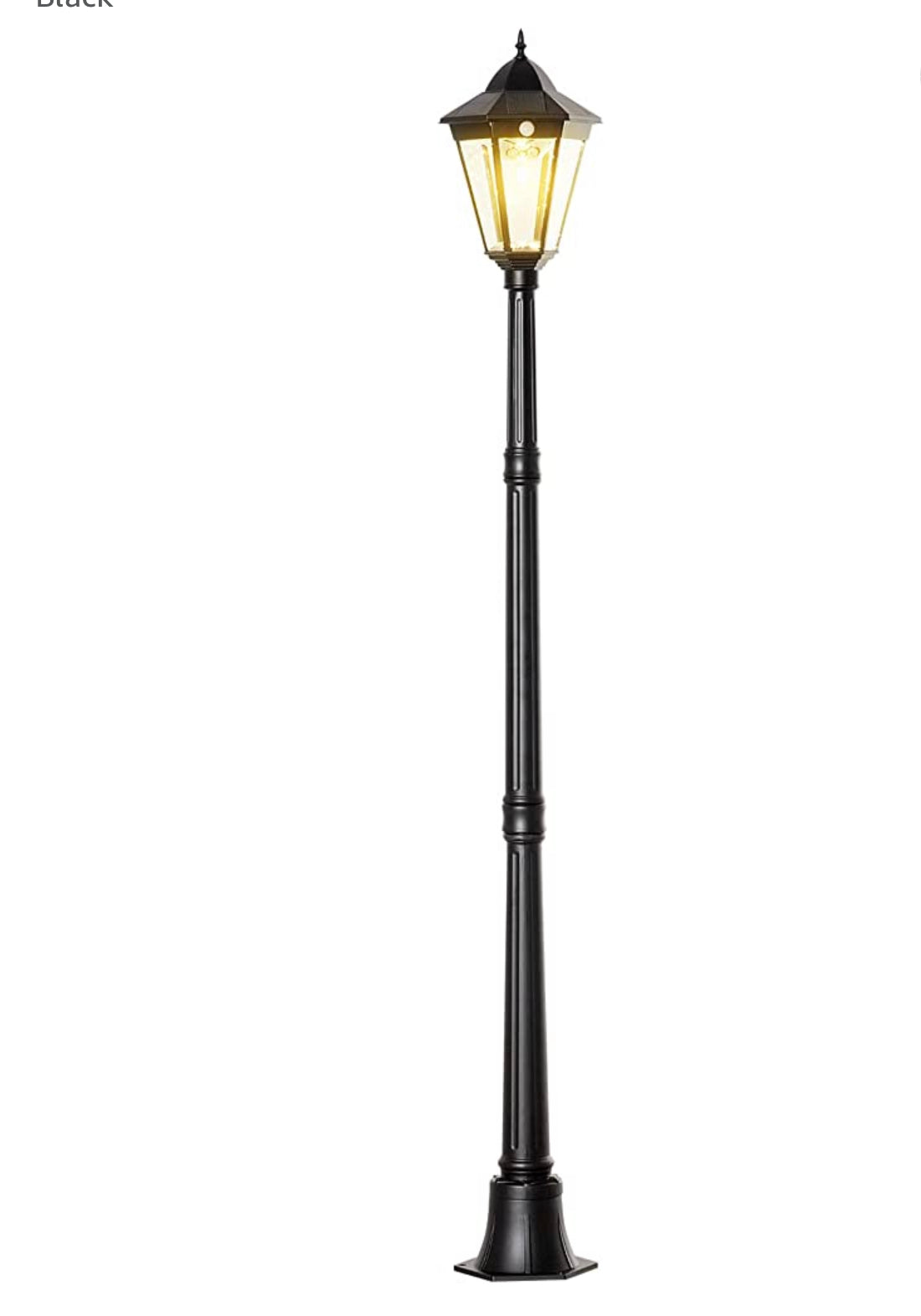 SmartYard 77" Solar Lamp Post Light, Waterproof Aluminum And Glass Outdoor Vintage Post Lamp - Energize Trek
