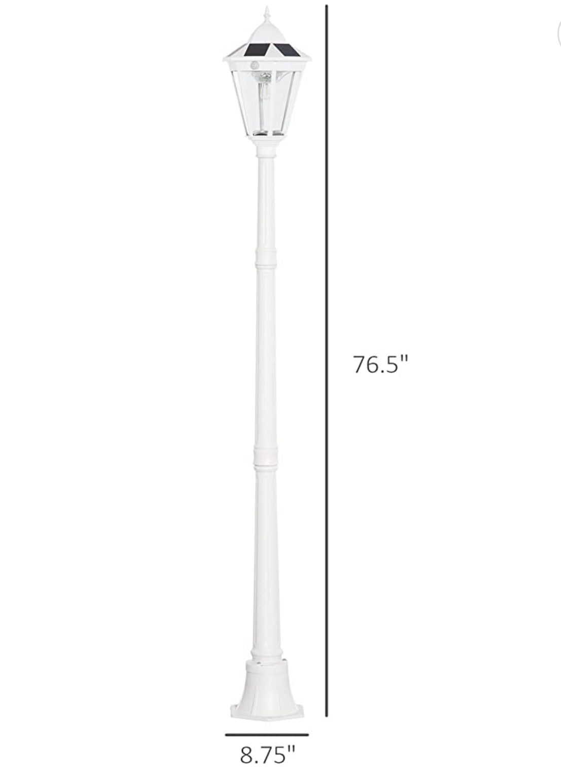 SmartYard 77" Solar Lamp Post Light, Waterproof Aluminum And Glass Outdoor Vintage Post Lamp - Energize Trek