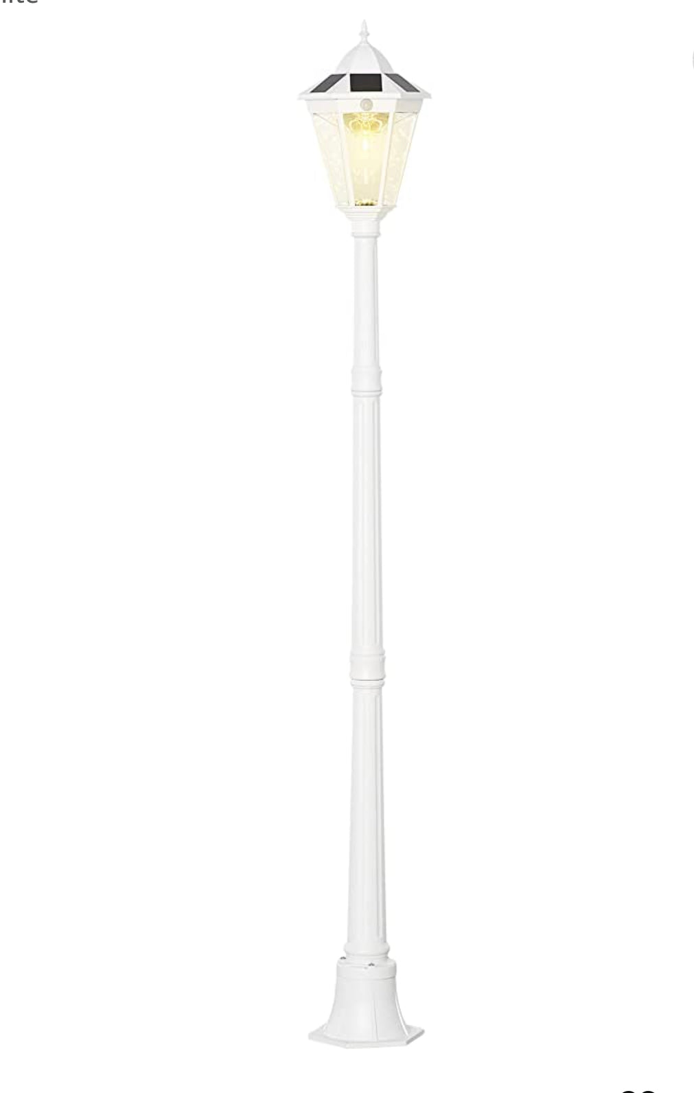 SmartYard 77" Solar Lamp Post Light, Waterproof Aluminum And Glass Outdoor Vintage Post Lamp - Energize Trek