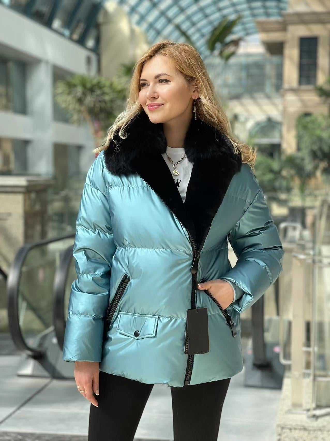 Genuine Polar Fox Fur Down Fill Water-Repellent Coat - Energize Trek
