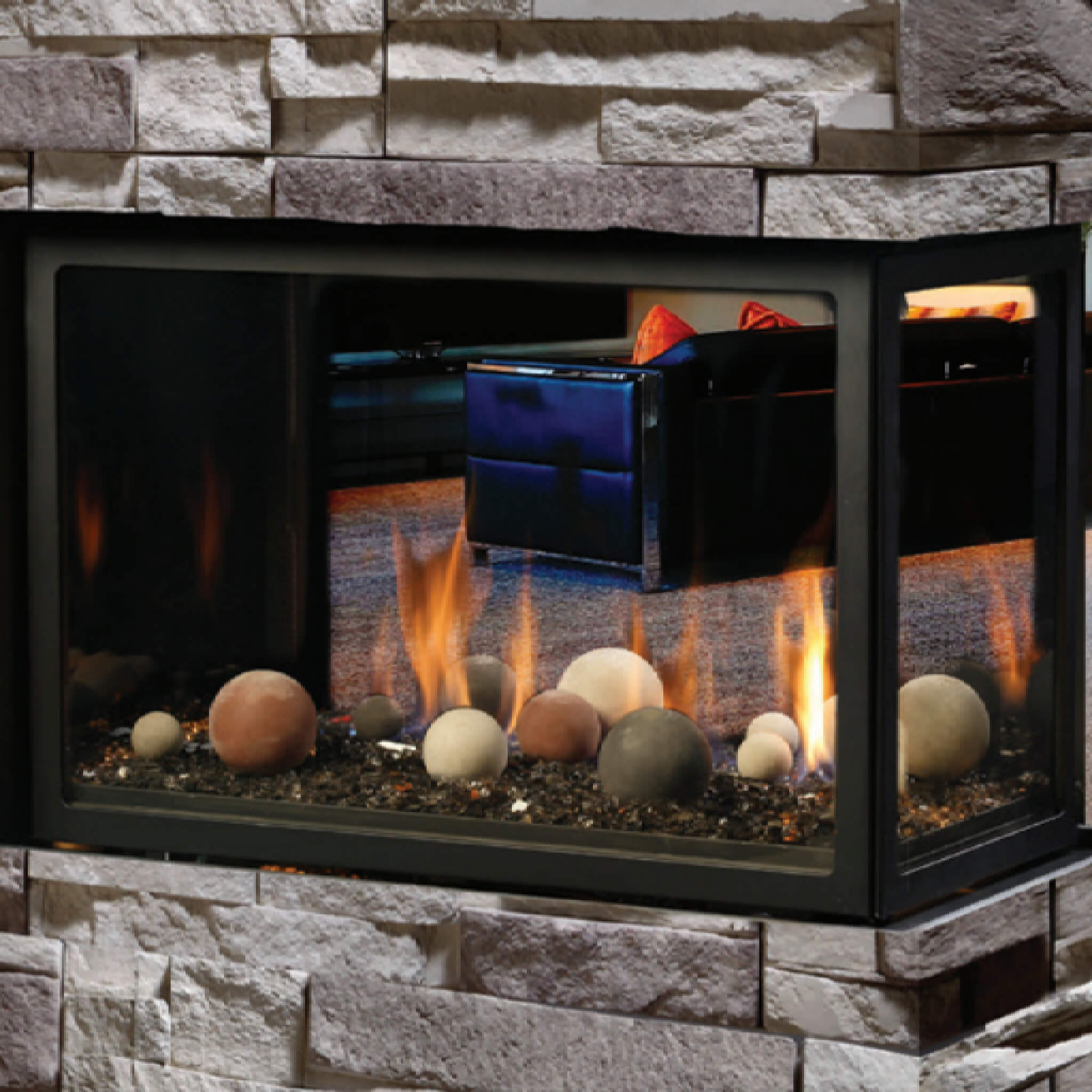 Kingsman Atrium 42" Clean View Peninsula Direct Vent Gas Fireplace (SAK30489) - Energize Trek