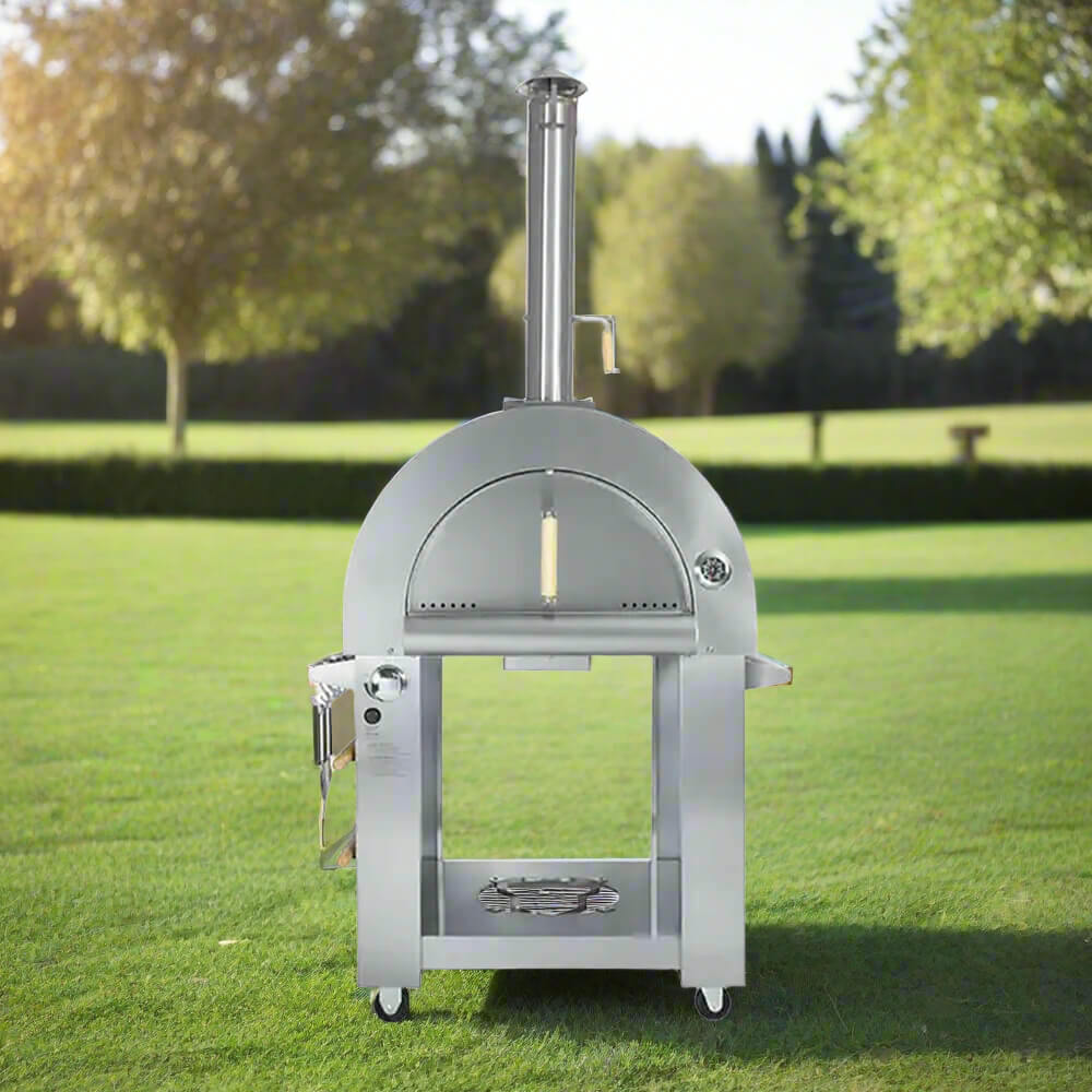 KoKoMo Grills Premium 32" Stainless Steel Dual Fuel Gas Or Wood Fired Pizza Oven (SAK14753) - Energize Trek