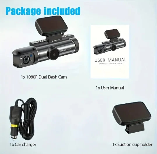 360° Dual Lens Car Dash Cam - Energize Trek