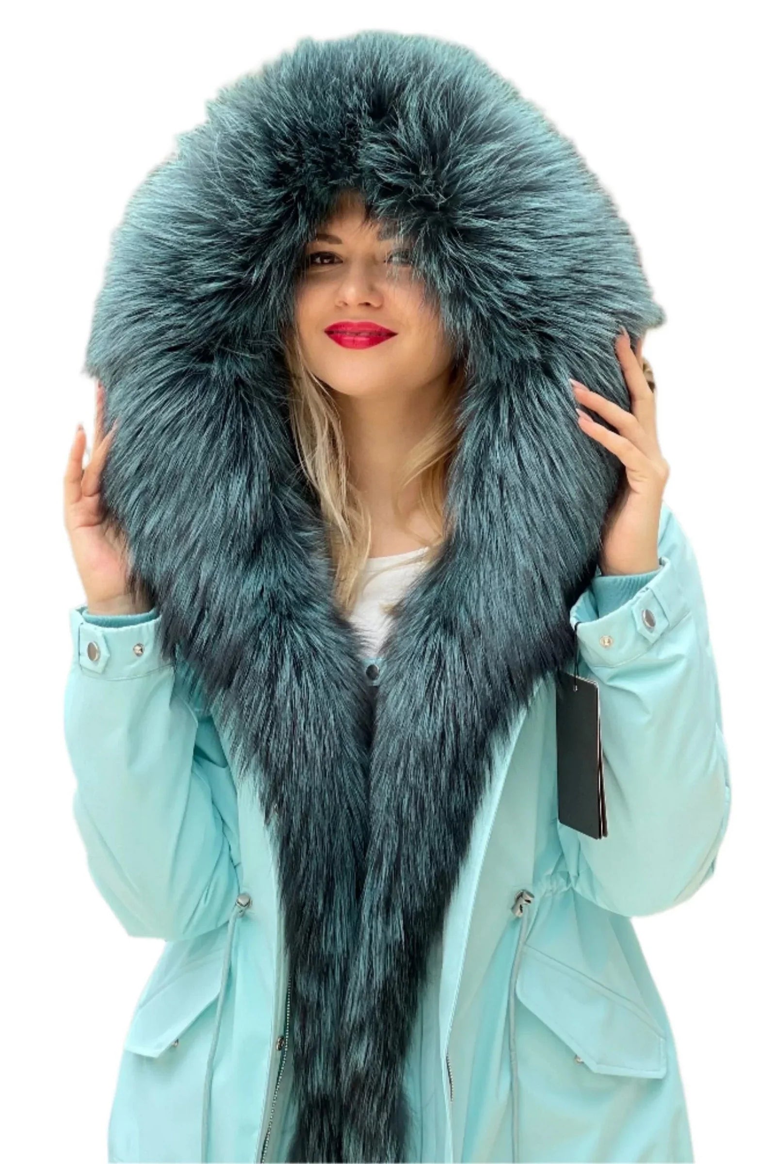 Genuine Silver Fox Fur Parka with Rabbit Fur Insulation - Energize Trek